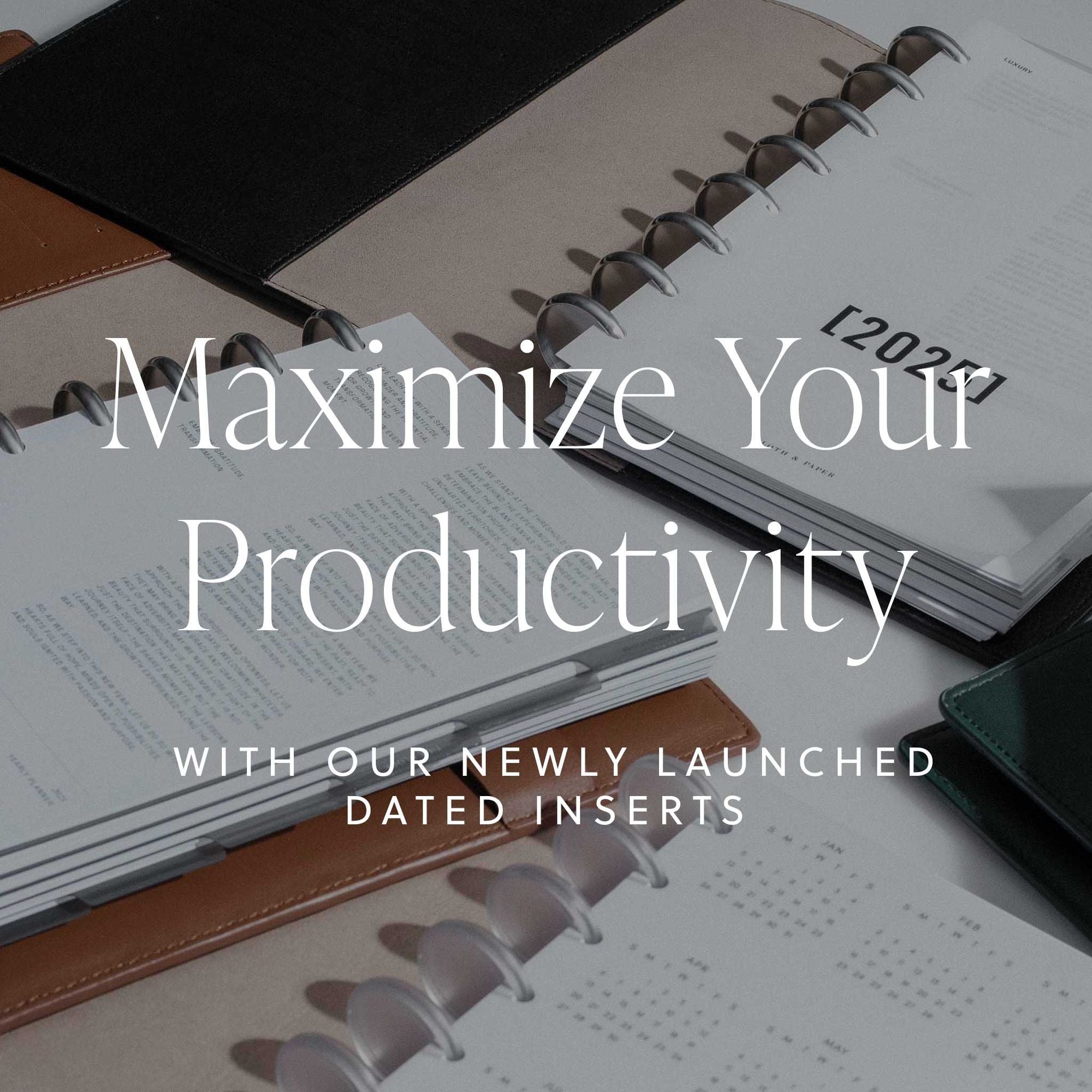 An image of 3 discbound planner systems with dated planner inserts.