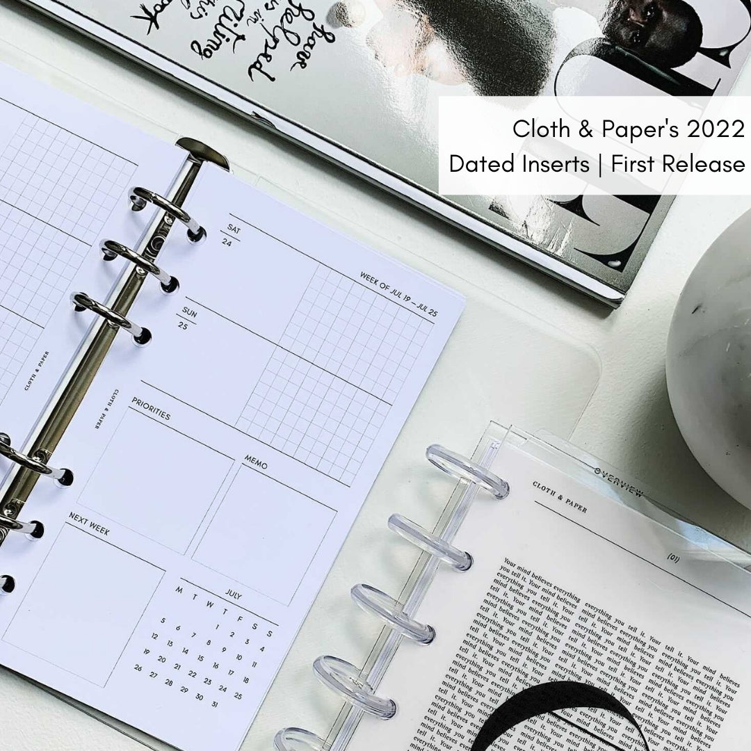 Cloth & Paper's 2022 Dated Inserts | First Release
