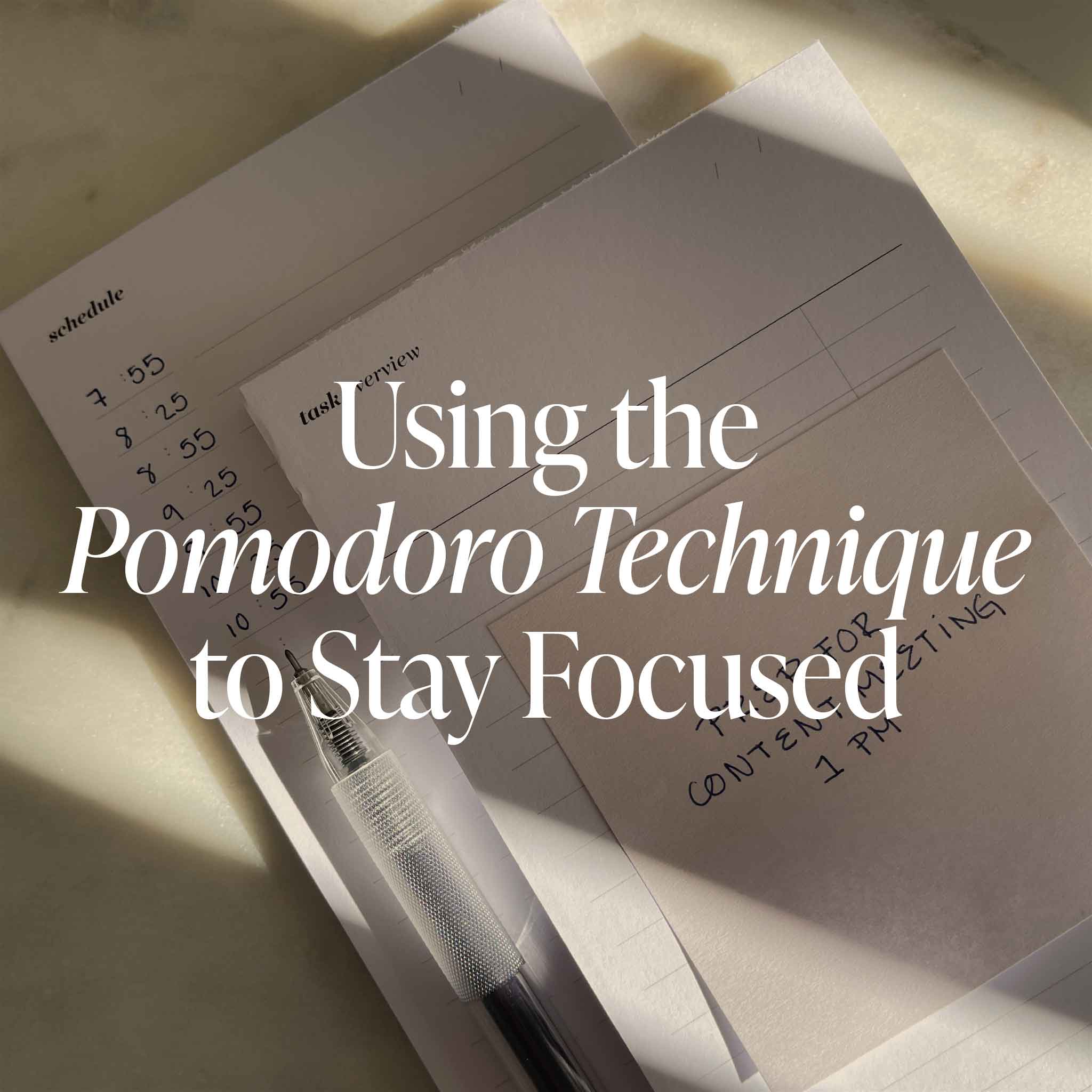 Using the Pomodoro Technique to Stay Focused
