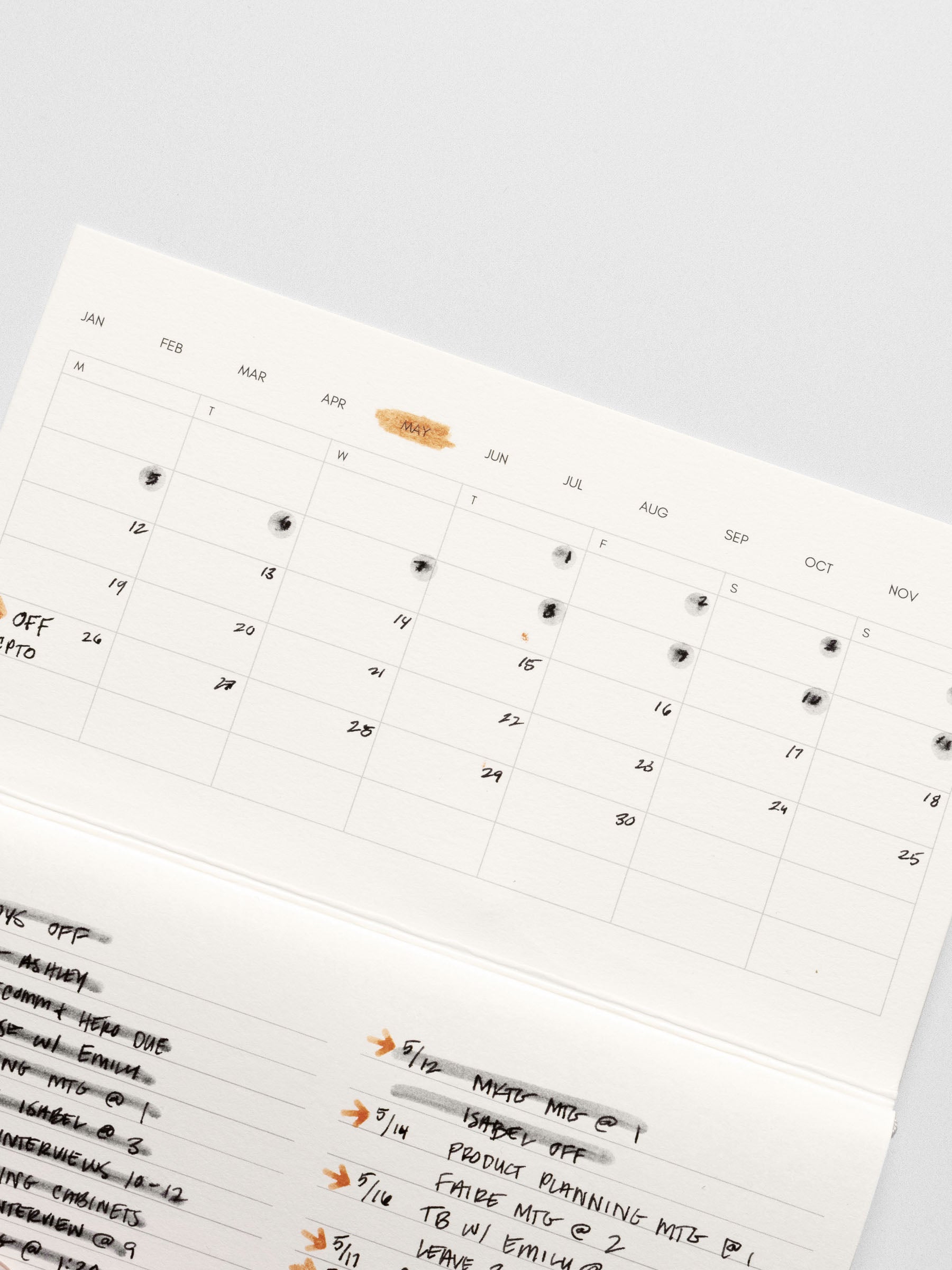 Pocket Plus notebook displayed on a neutral background. Several sections are highlighted.
