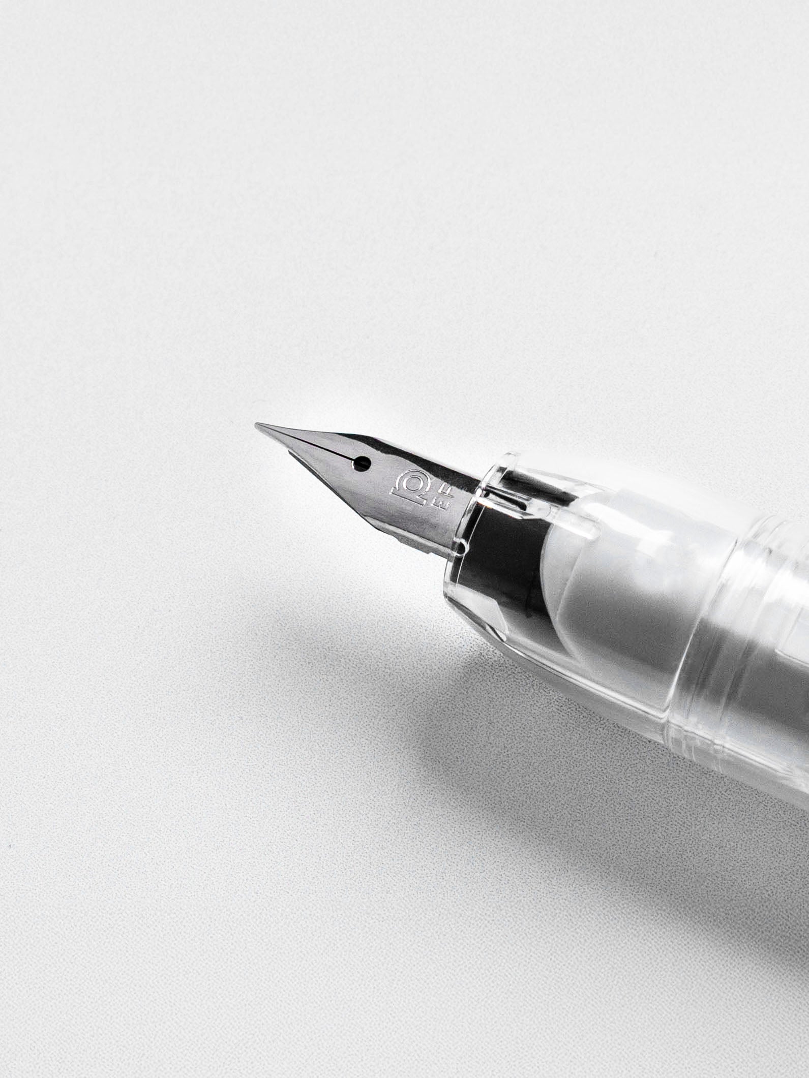 Closeup of extra fine nib.