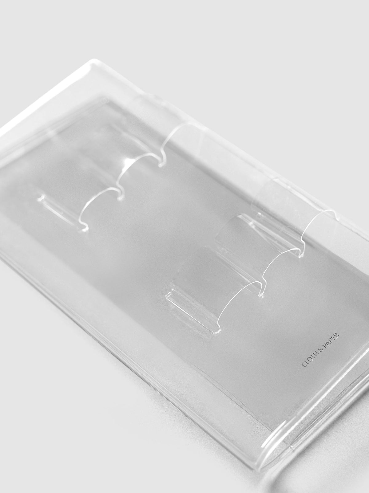 Angled close-up of the clear vinyl pen loops on the Travel Tool Kit, Pocket Plus
