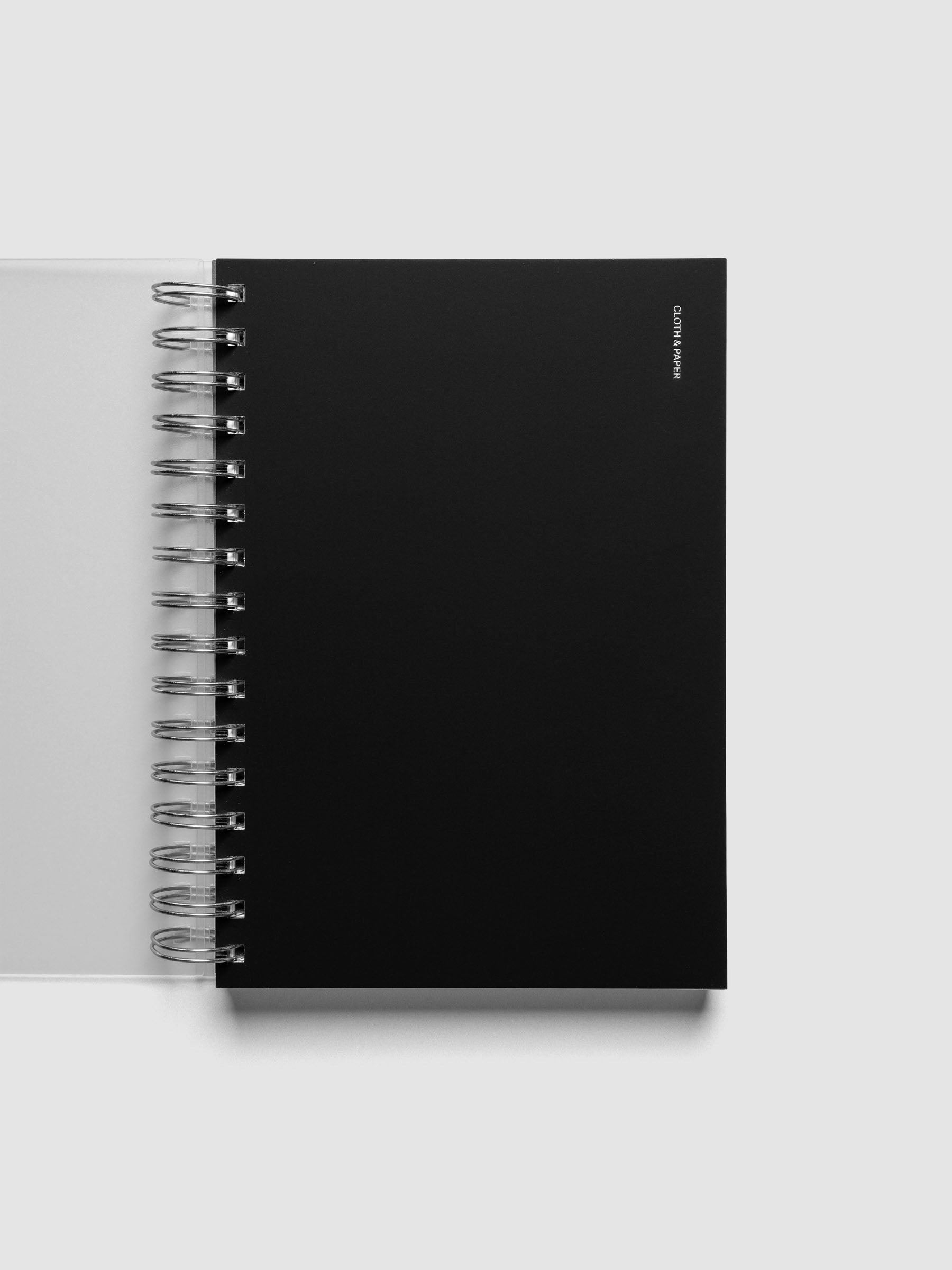 Spiral Notebook dashboard in the color Avant Garde shown in size A5 inside a notebook.