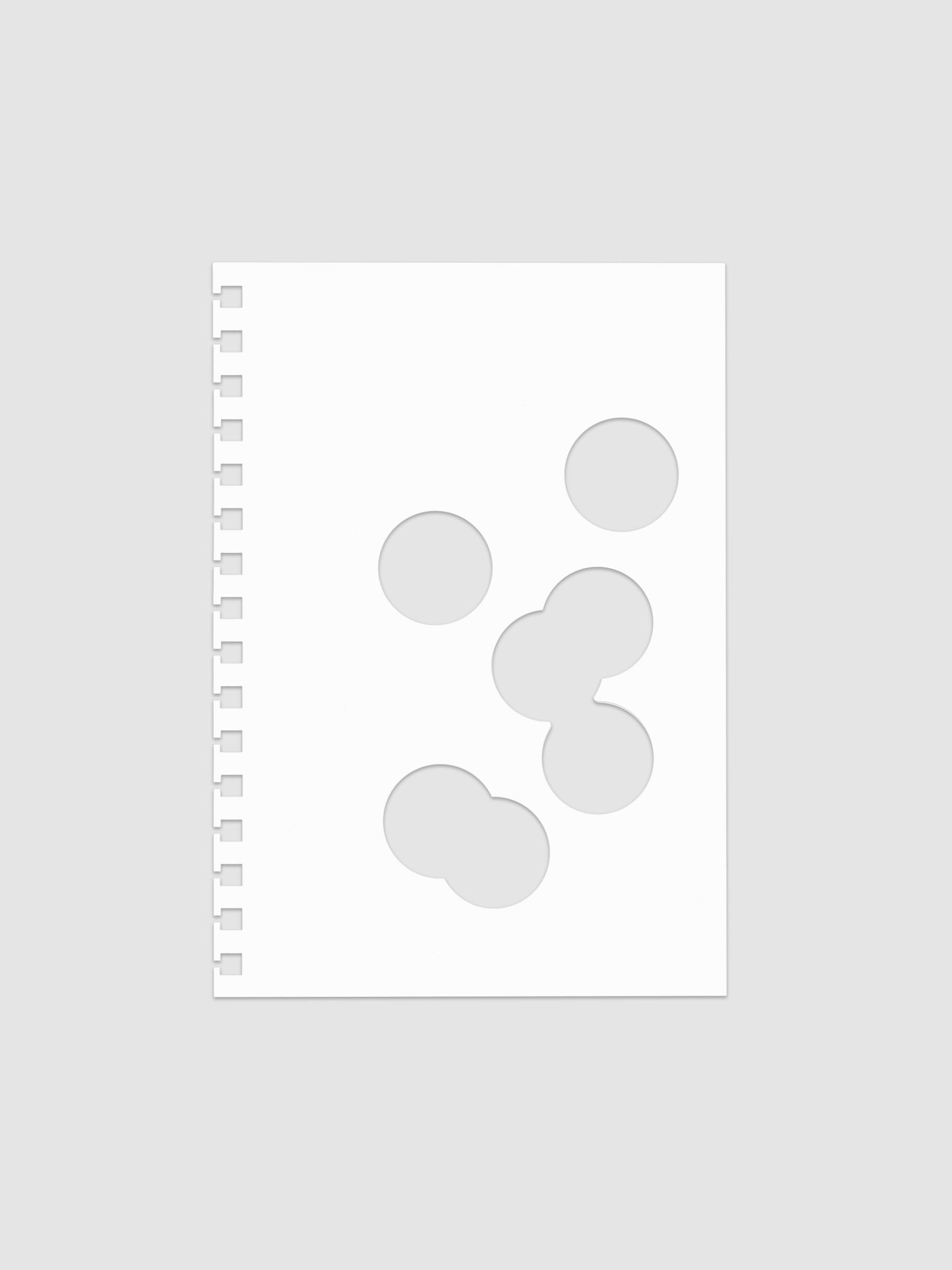 White dashboard from the Ink Blot Planner Dashboard Duo on a neutral background in size A5 Spiral, pre-punched for spiral planners.