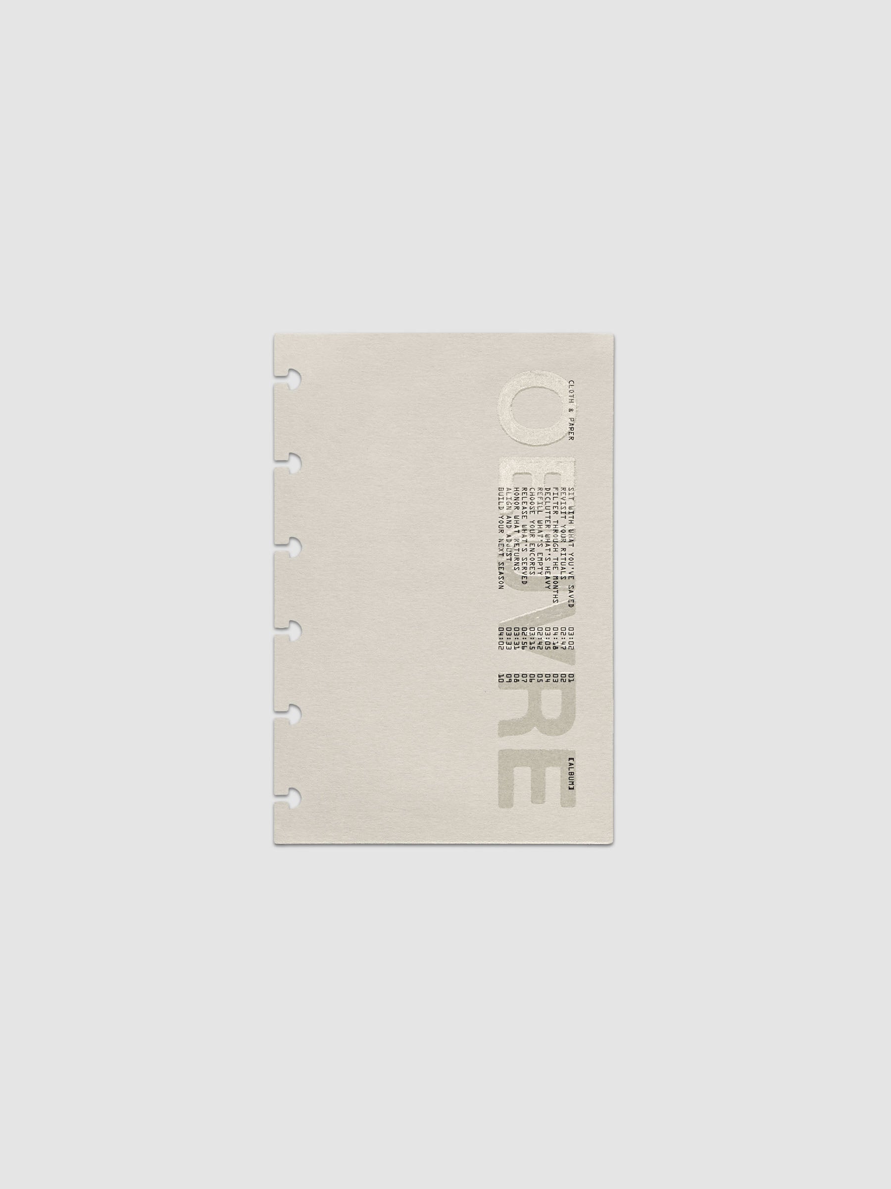 Oeuvre Planner Dashboard in CP Petite 6-Disc Punch size