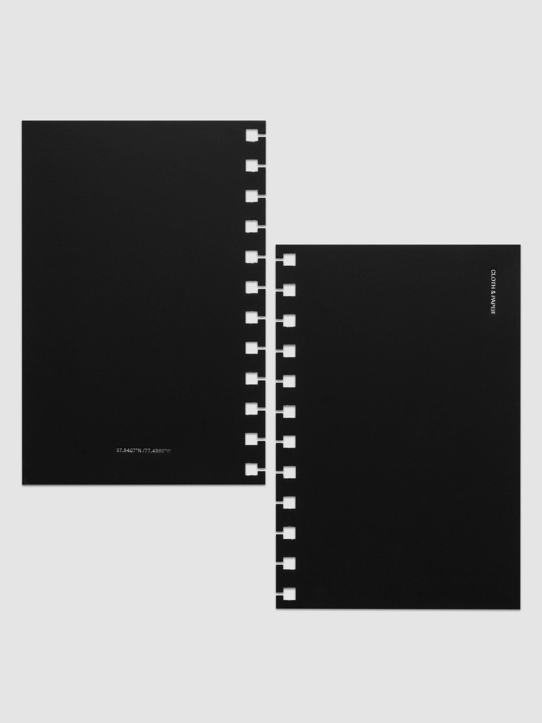 Front and back Spiral Notebook dashboards in the color Avant Garde shown in size CP Petite against a neutral background.