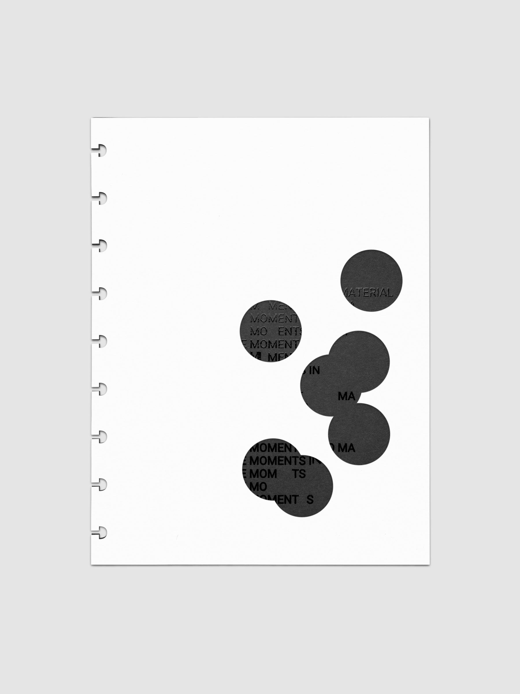 Black and white Ink Blot Planner Dashboard Duo shown layered in size HP Classic, pre-punched for discbound planners.