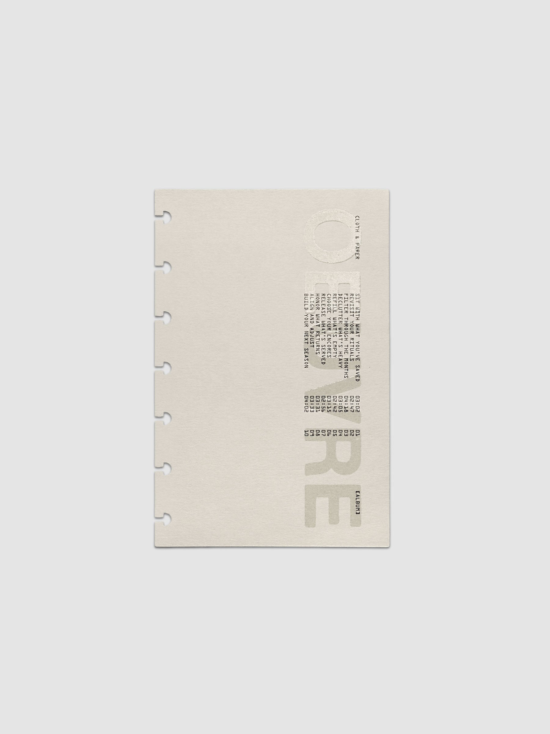Oeuvre Planner Dashboard in HP Mini 7-Disc Punch size