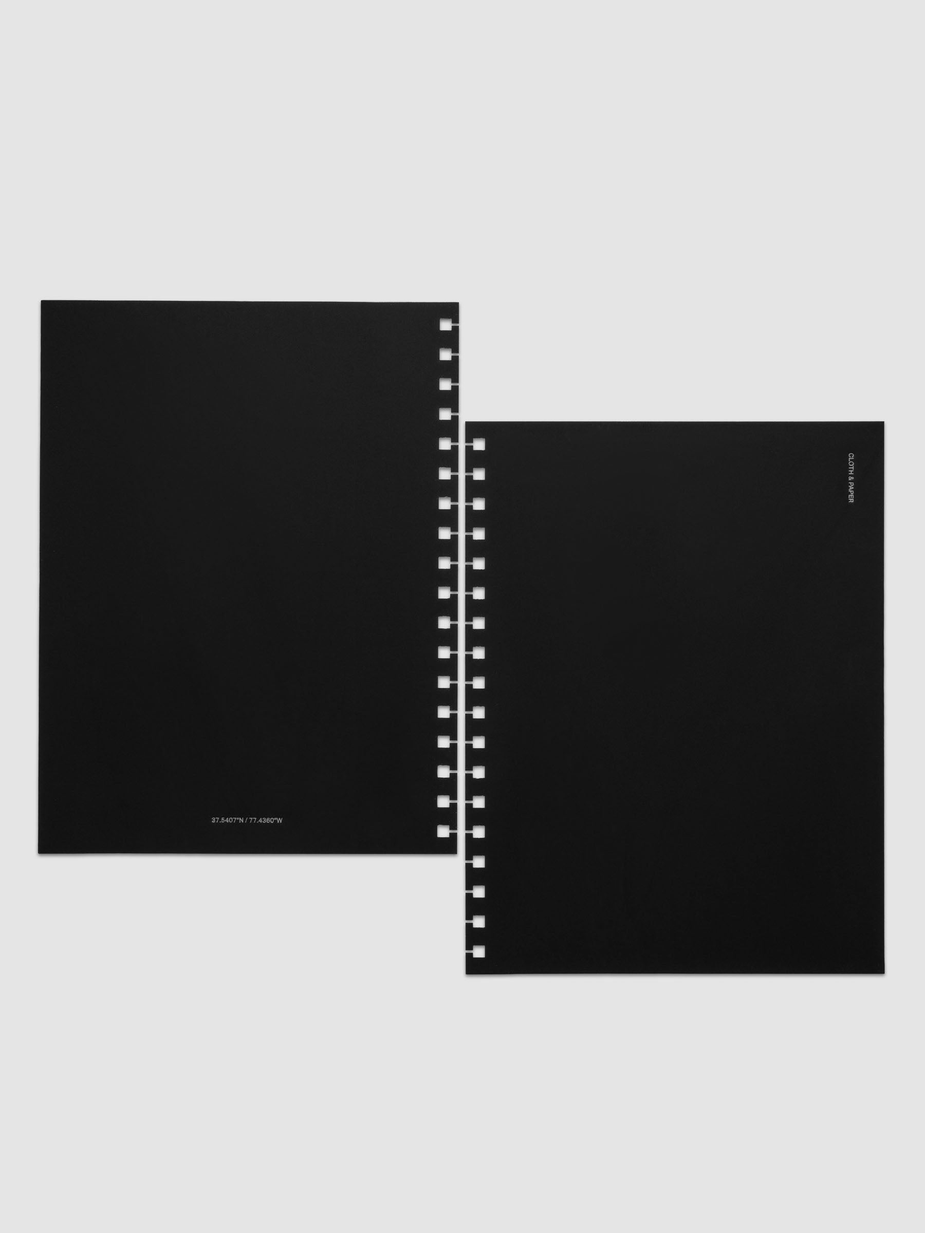 Front and back Spiral Notebook dashboards in the color Avant Garde shown in size HP Classic against a neutral background.