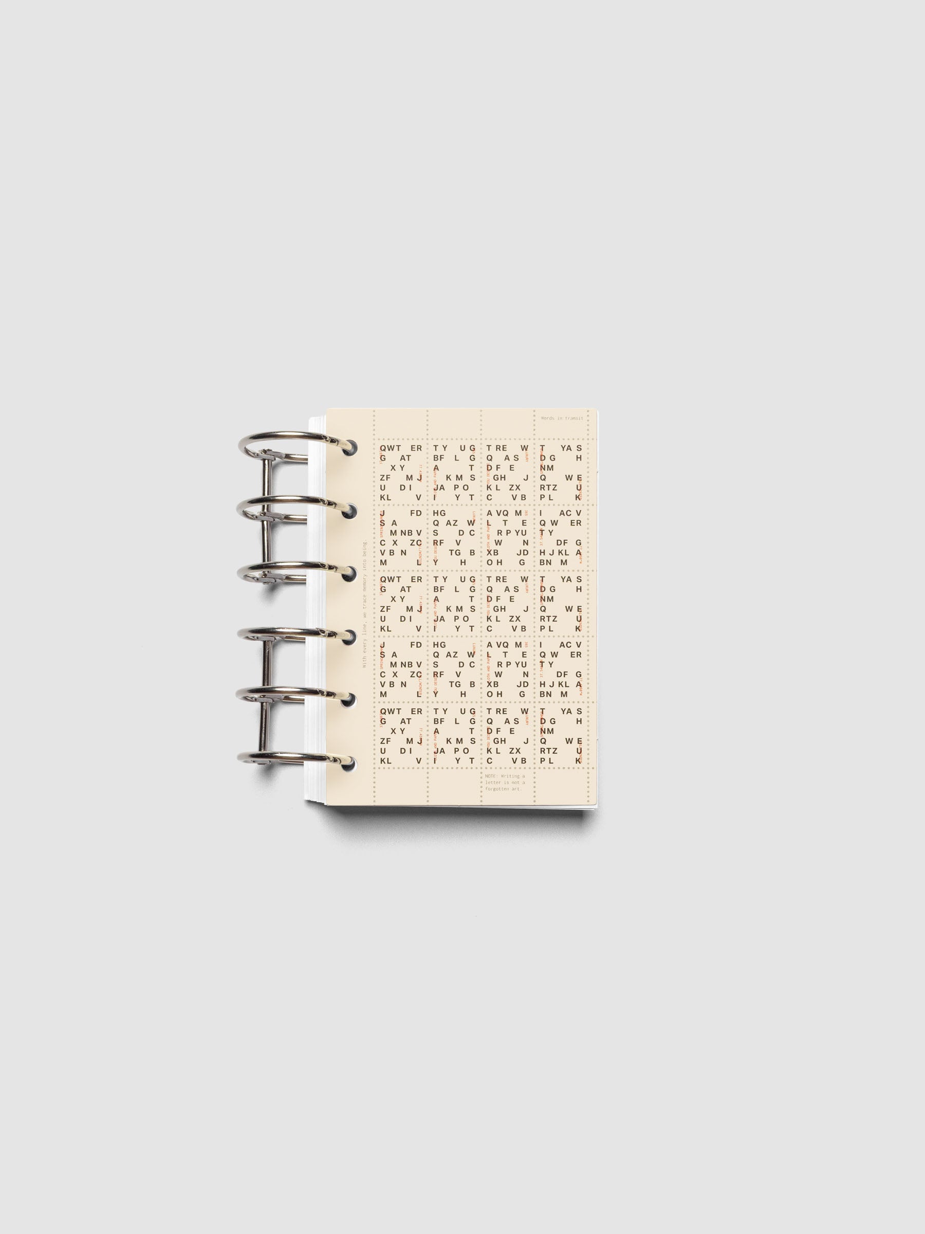Stamp Sheet Planner Dashboard shown ring bound in size Pocket.