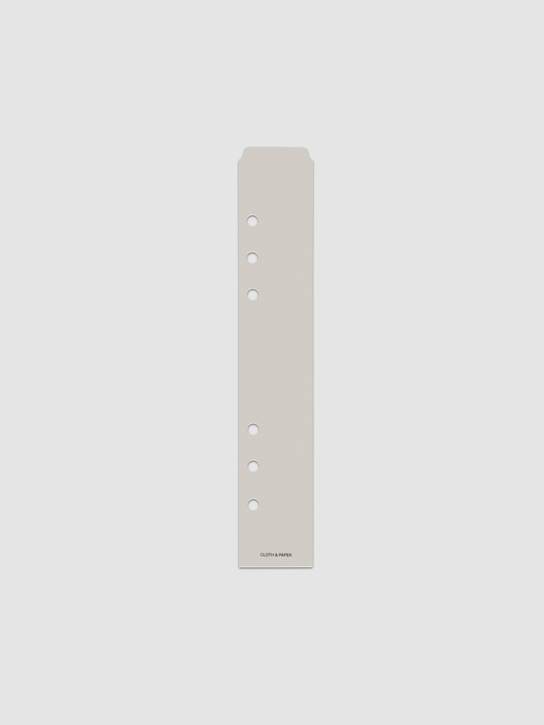 One narrow page marker in grey, shown in size A5.