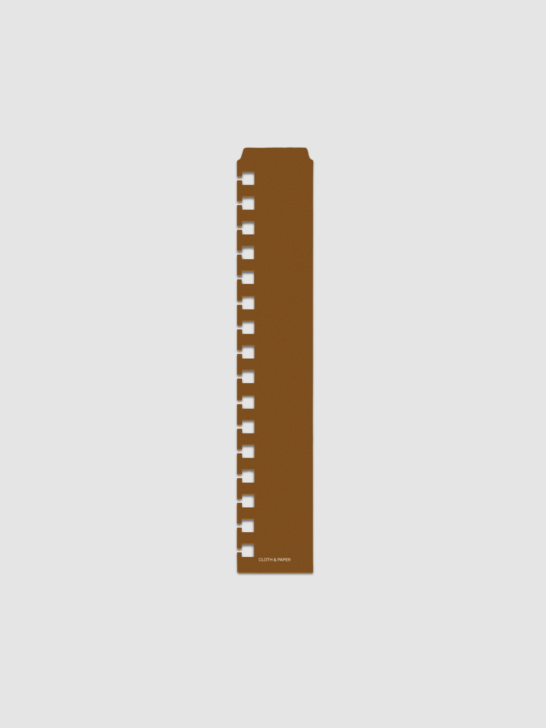 One narrow page marker in brown, shown in size A5 Spiral.