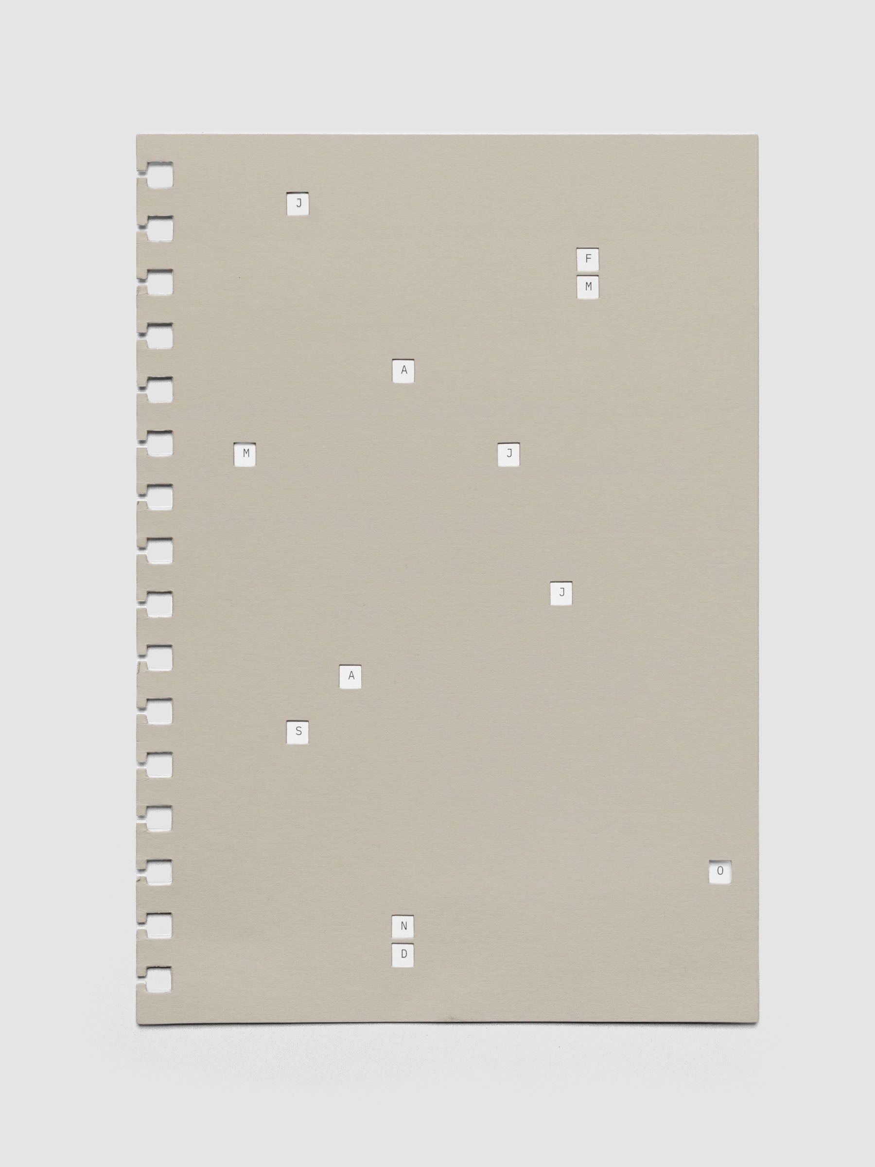 Letters Planner Dashboard Duo with transparent type design layer and beige cardstock with cutouts layer compatible with 2026 Weekly Notebook | A5 Spiral.