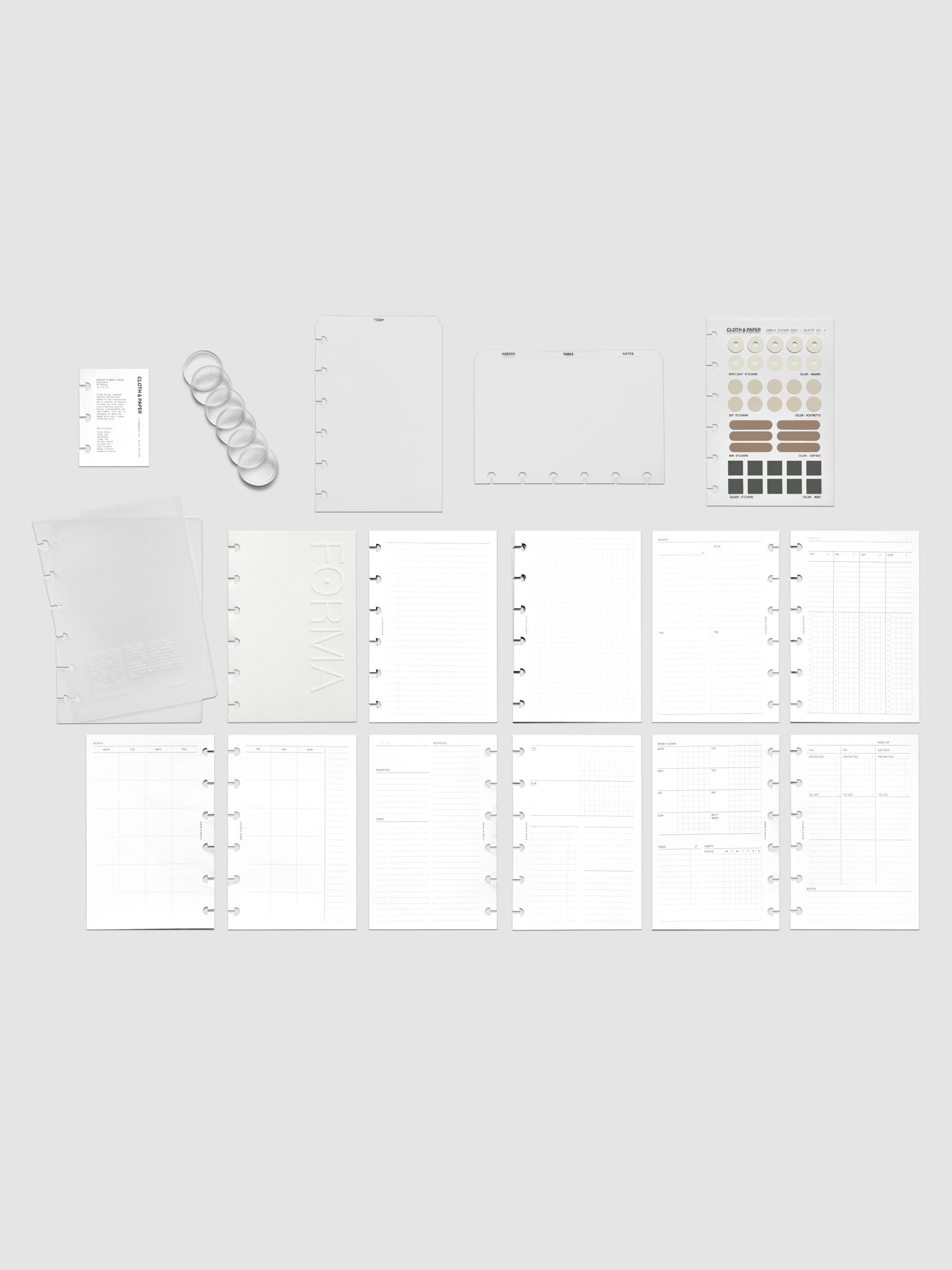 All products included in the Forma Modular Planner System in size CP Petite side by side on a neutral background.