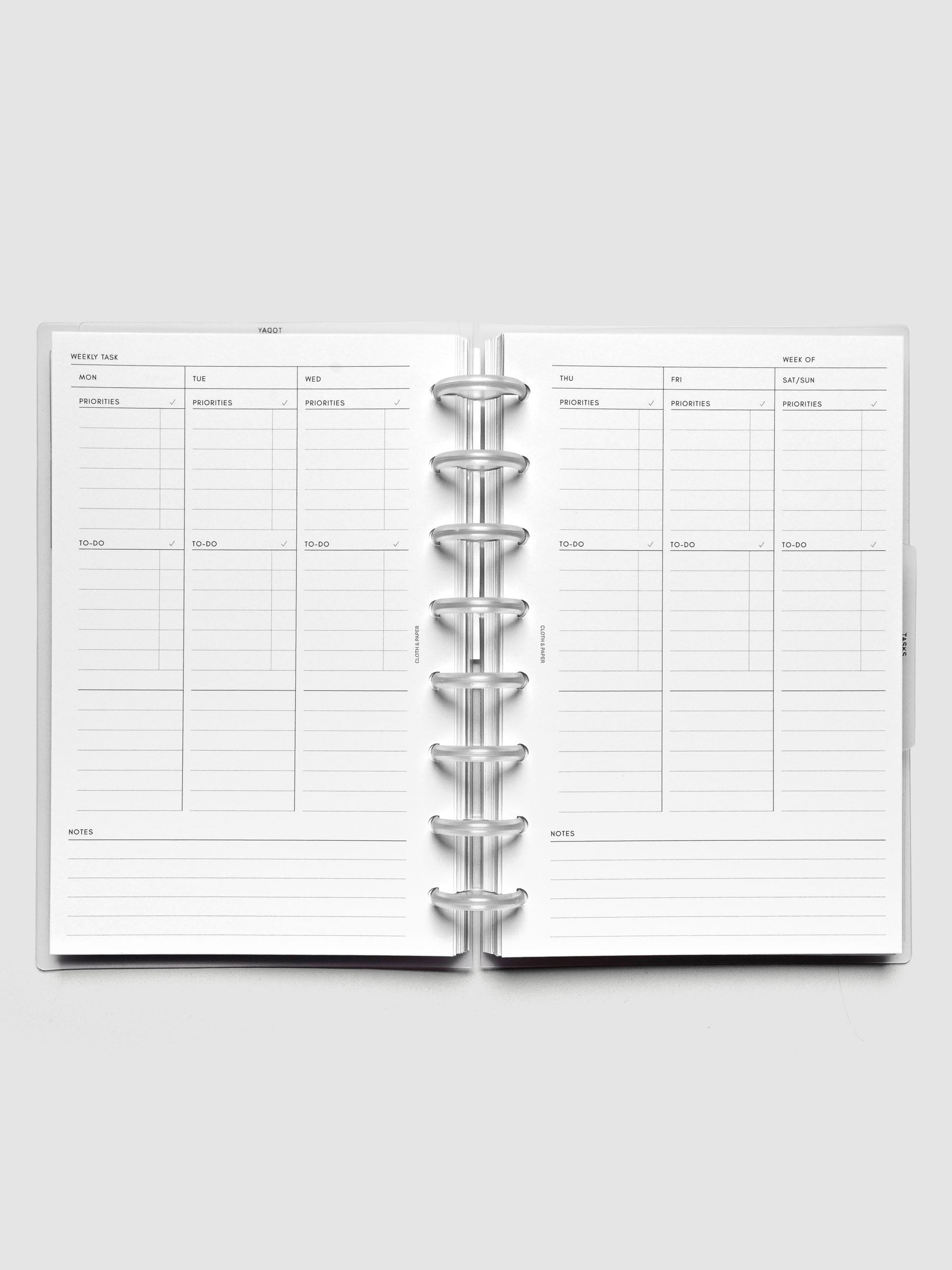 Weekly Admin Planner Inserts and Graph Notes Planner Inserts in the size Half Letter.