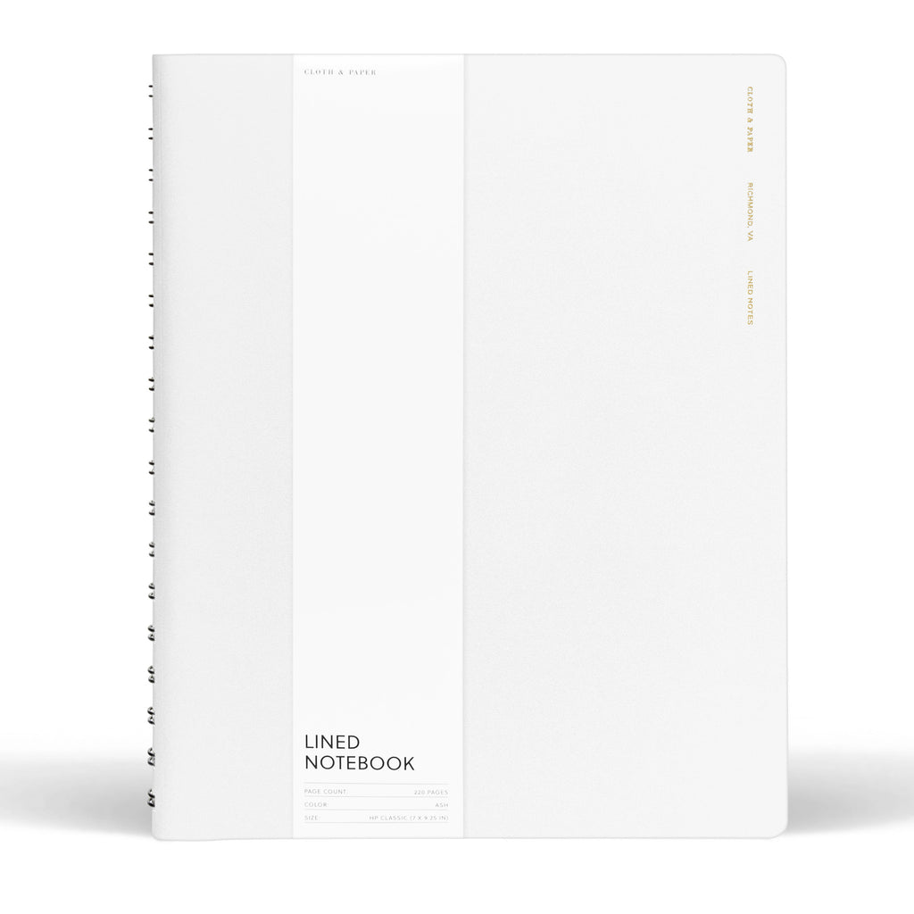 HP Classic notebook displayed with its packaging on a white background. Color shown is Ash.