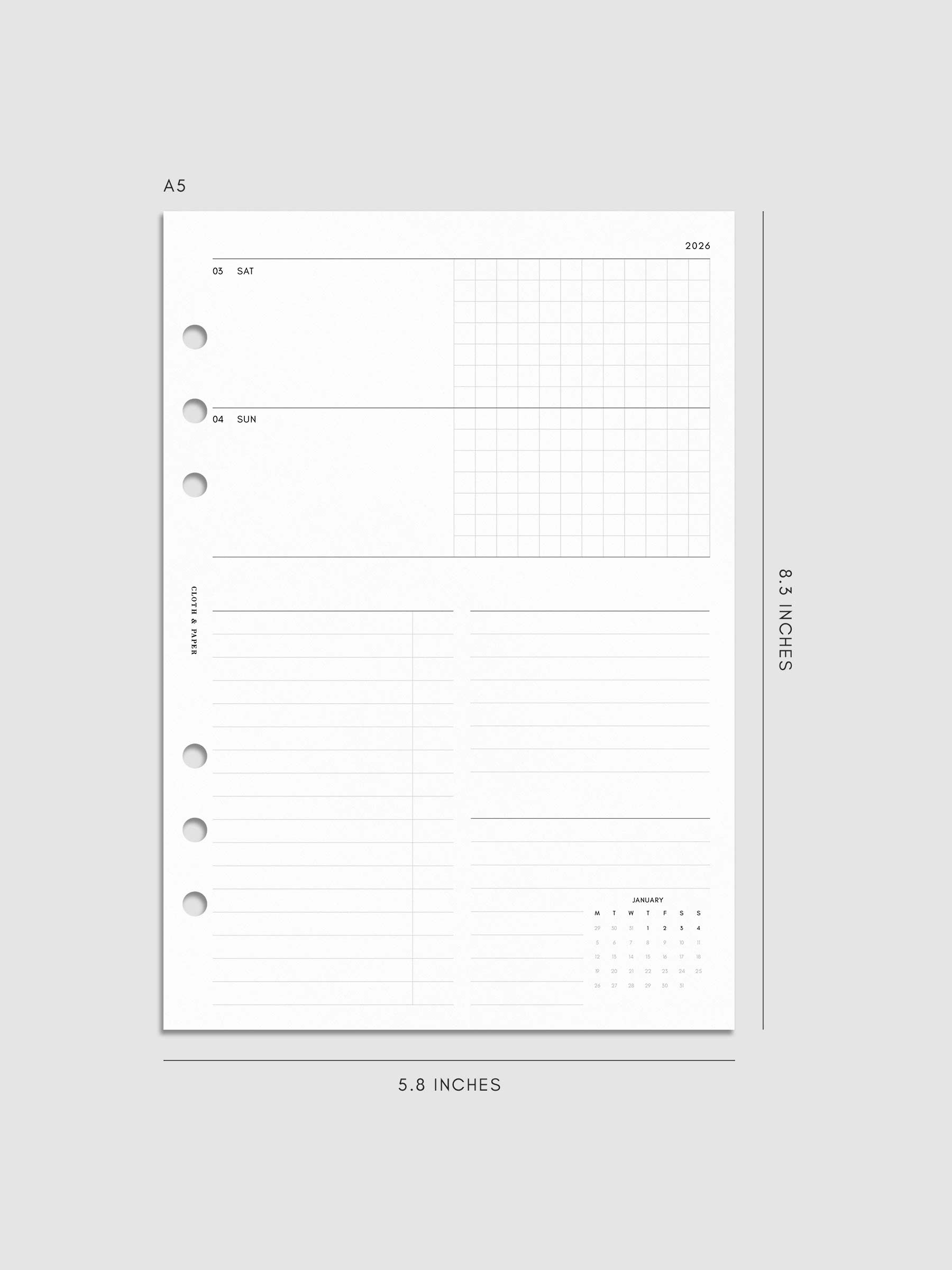 Digital mockup of insert in A5.