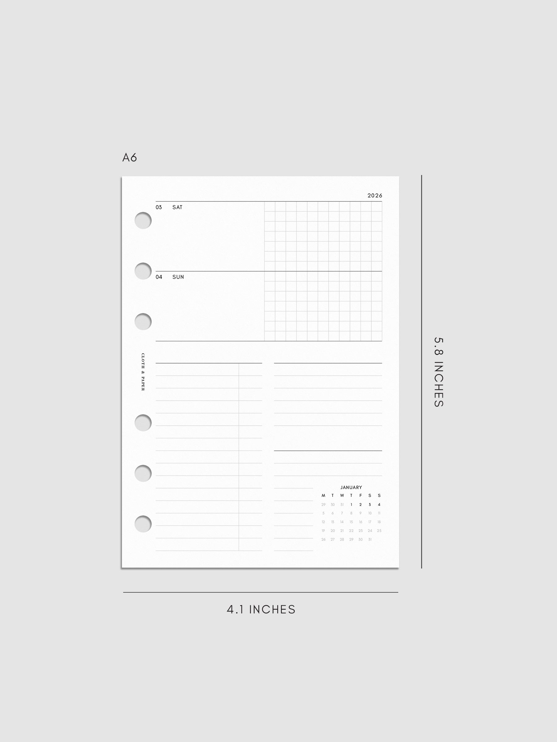 Digital mockup of insert in A6.