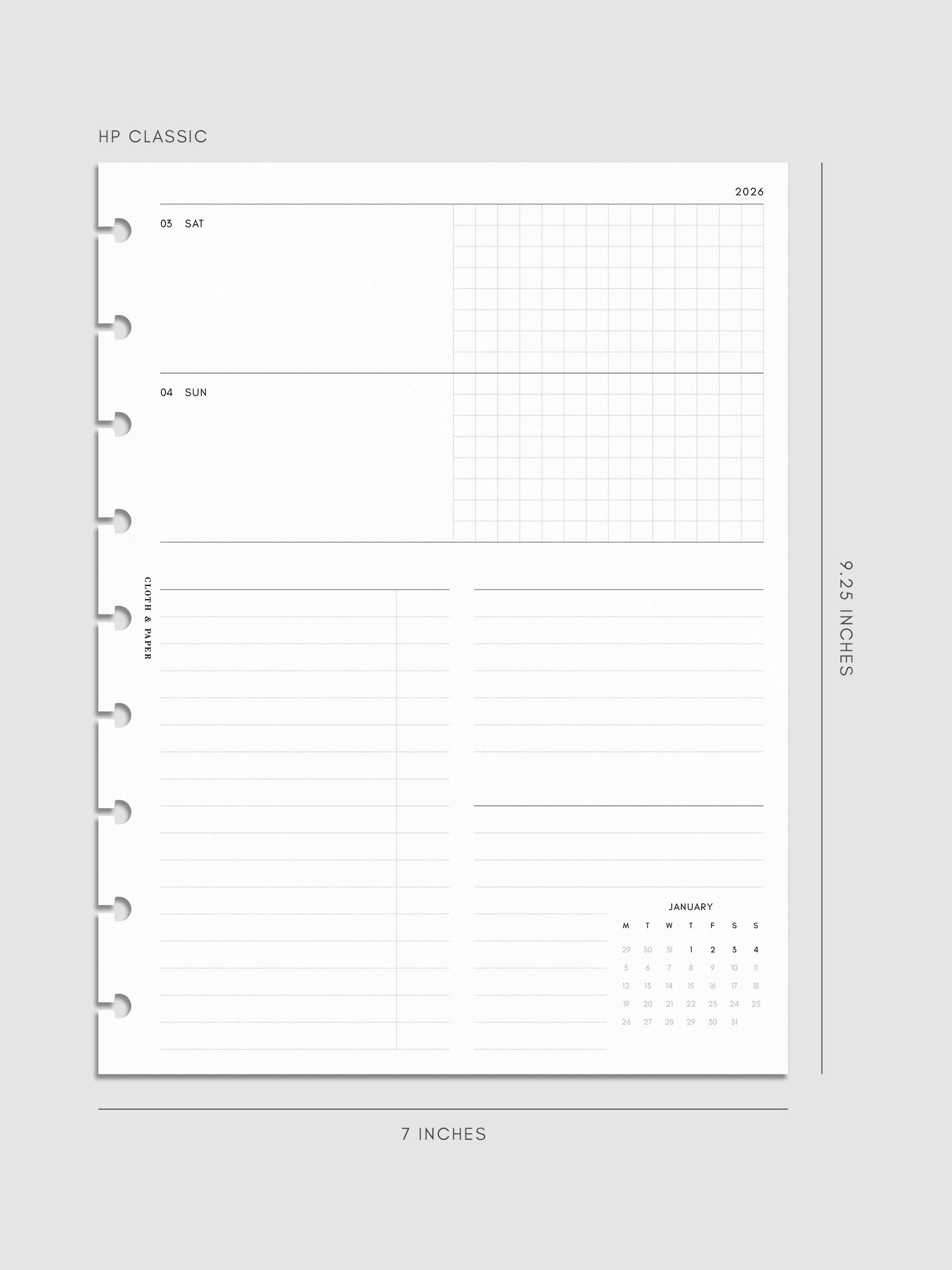 Digital mockup of insert in HP Classic.