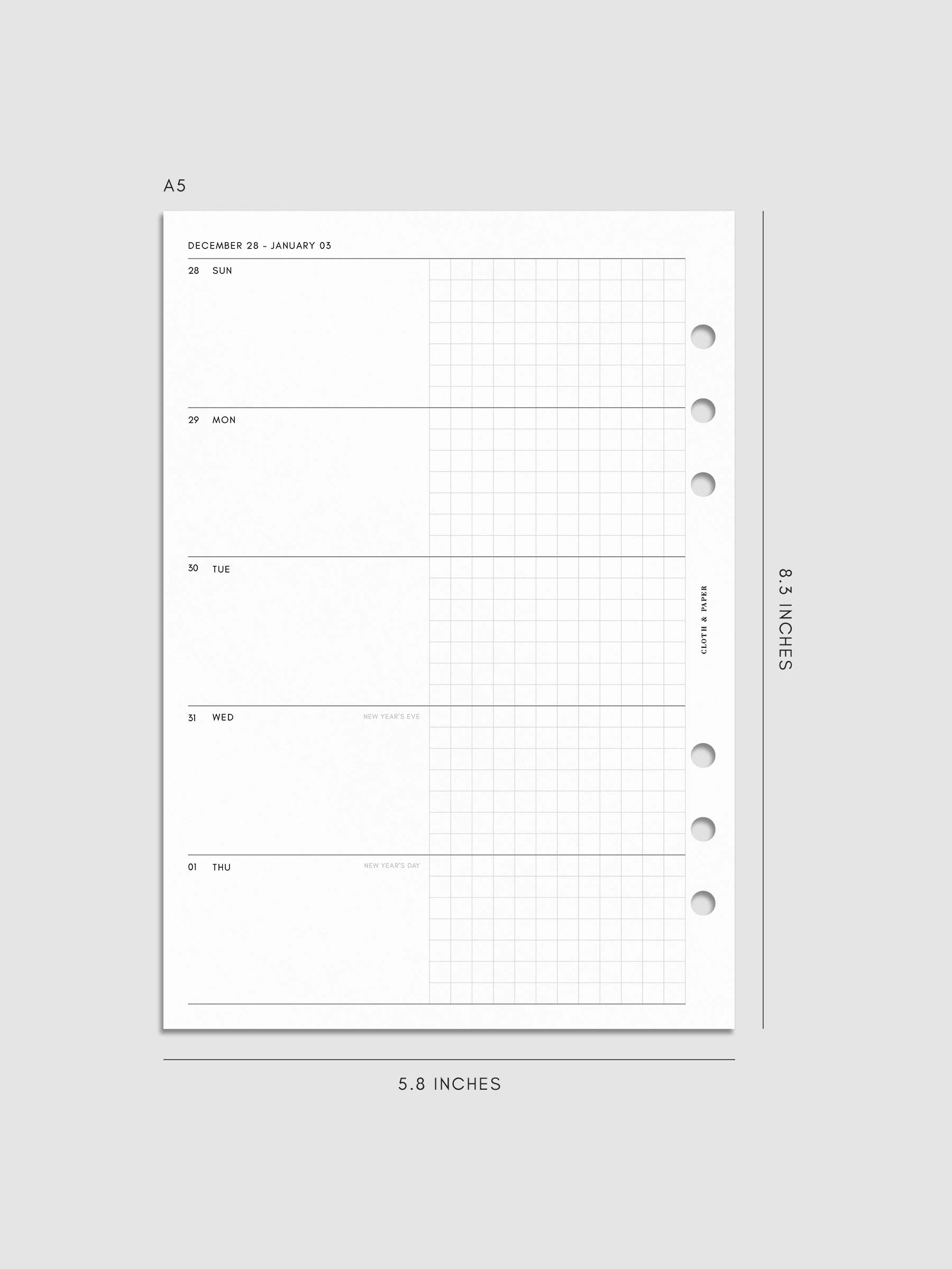 Digital mockup of insert in A5.