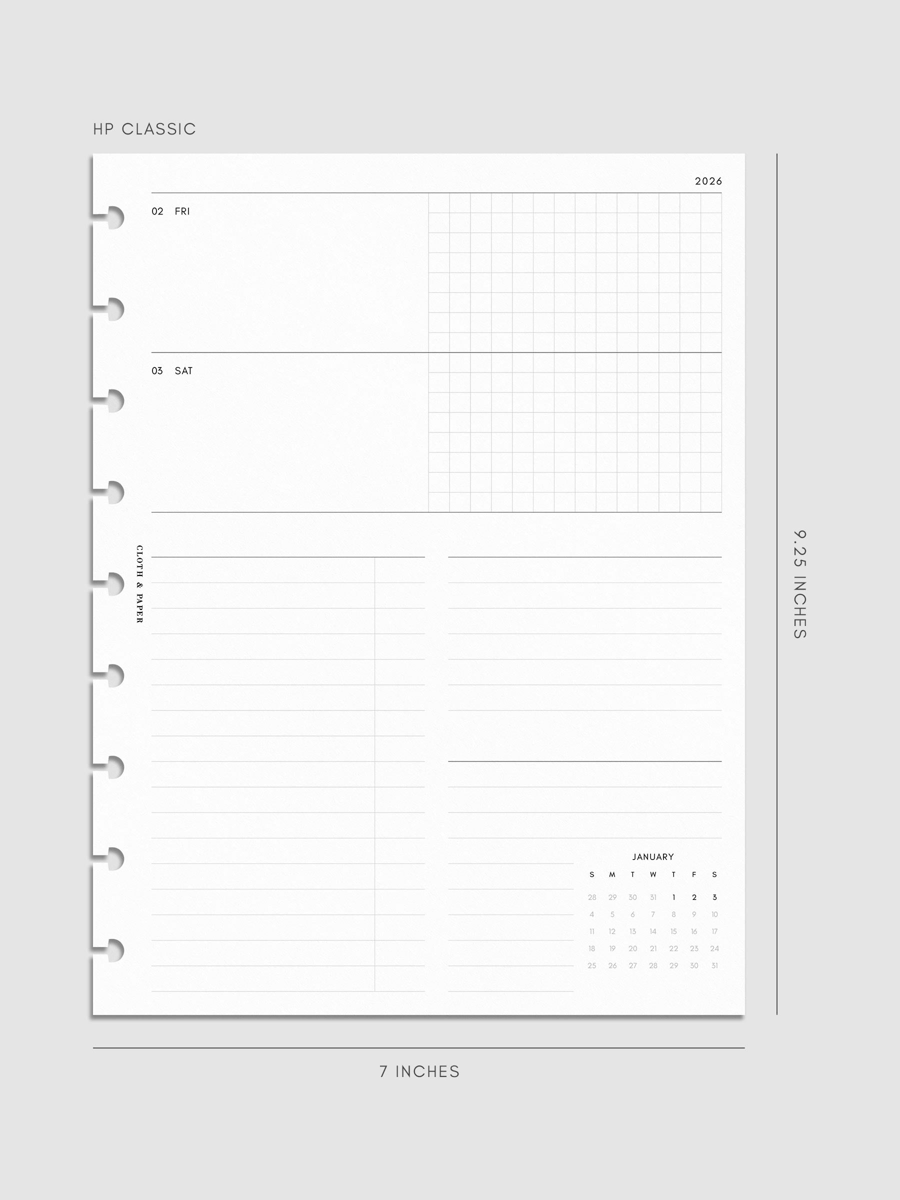 Digital mockup of insert in HP Classic.