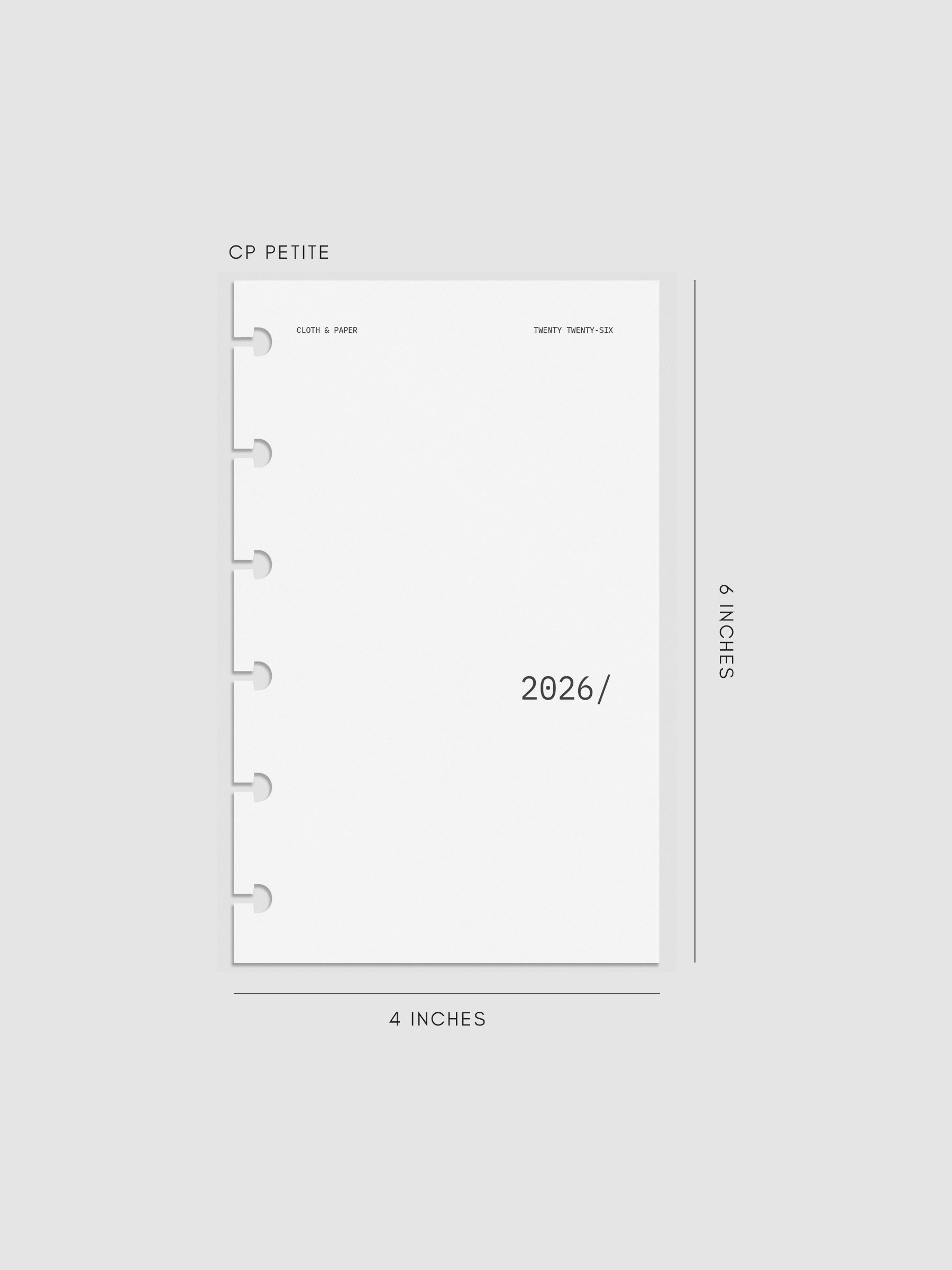 Digital mock-up of the 2026 Front & Monthly Vellum Planner Dashboard Overlays in Avant Garde. Size featured is in CP Petite.