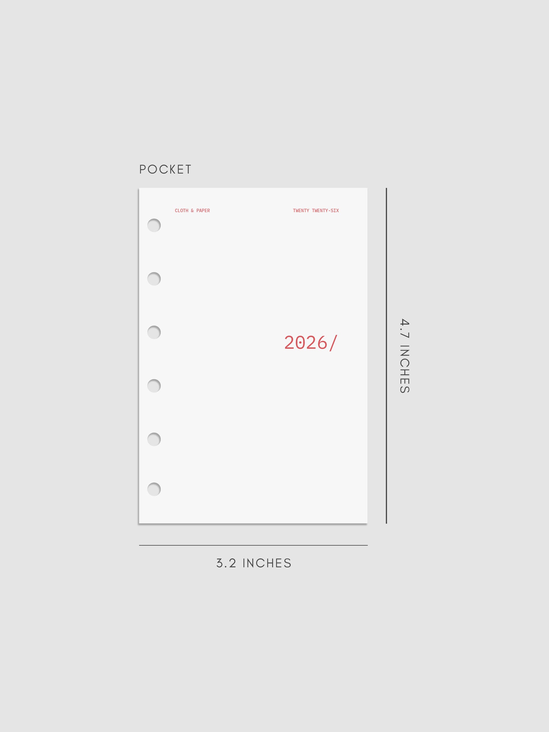 Image shows the 2026 Front & Monthly Vellum Planner Dashboard Overlays in Rouge. The size featured here is in Pocket.