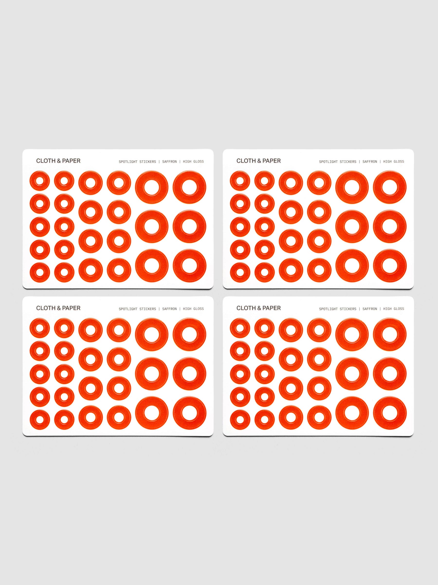 Four sheets of One sheet of Spotlight Stickers | High Gloss | Saffron