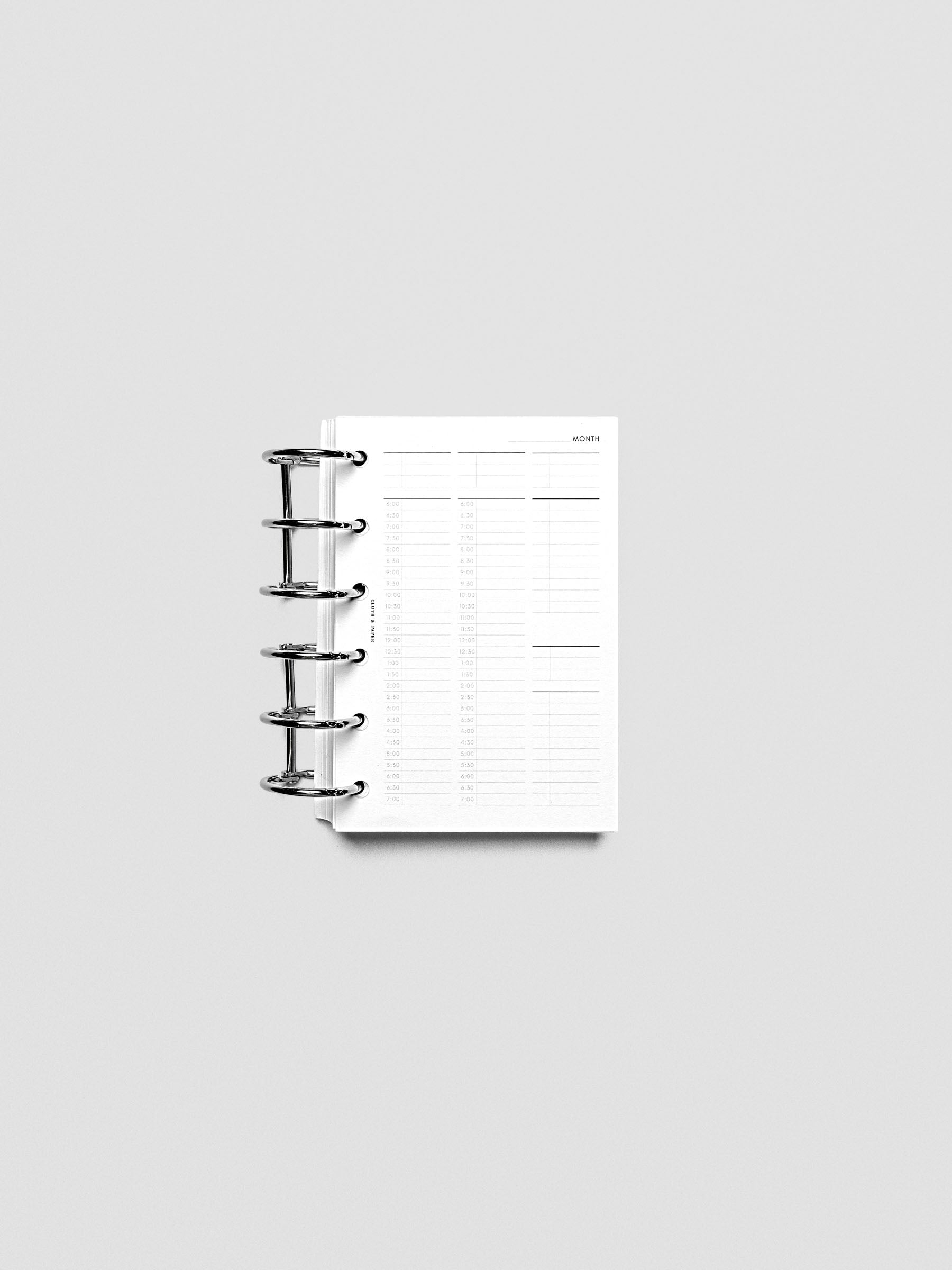 30 Minute Time Block Planner Inserts in size Pocket.