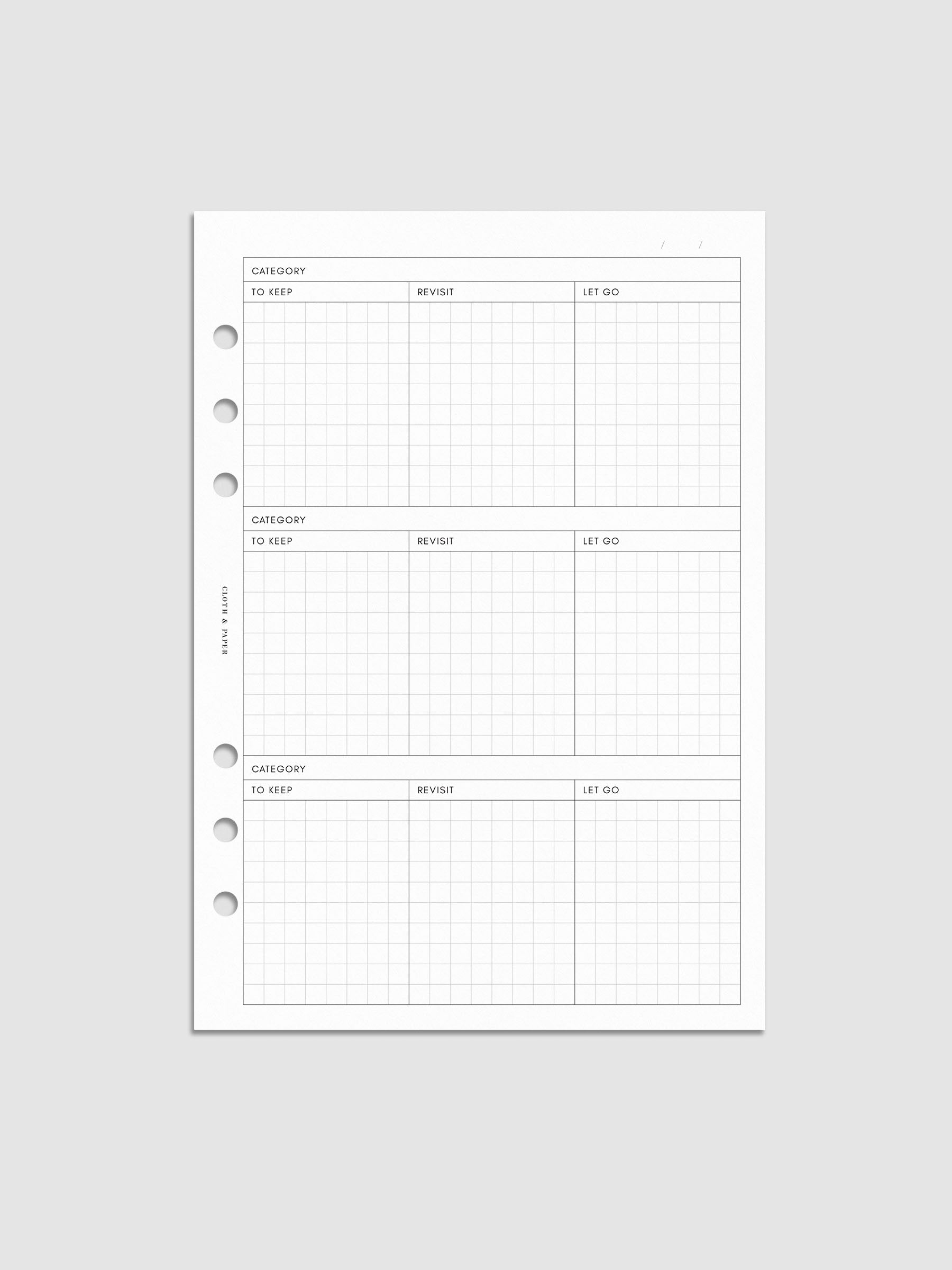 Declutter Planner Inserts mockup in size A5.
