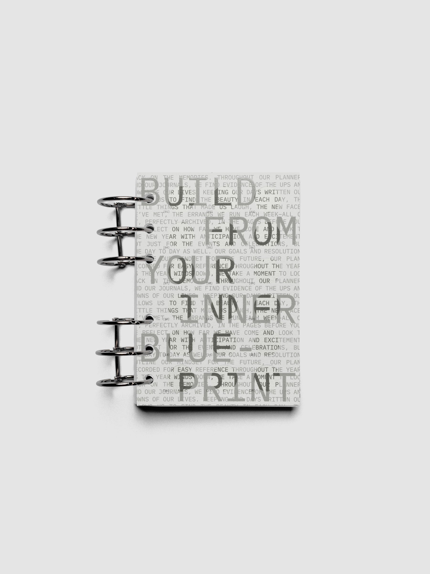 Inner Blueprint Dashboard Duo shown ring bound in size A6.