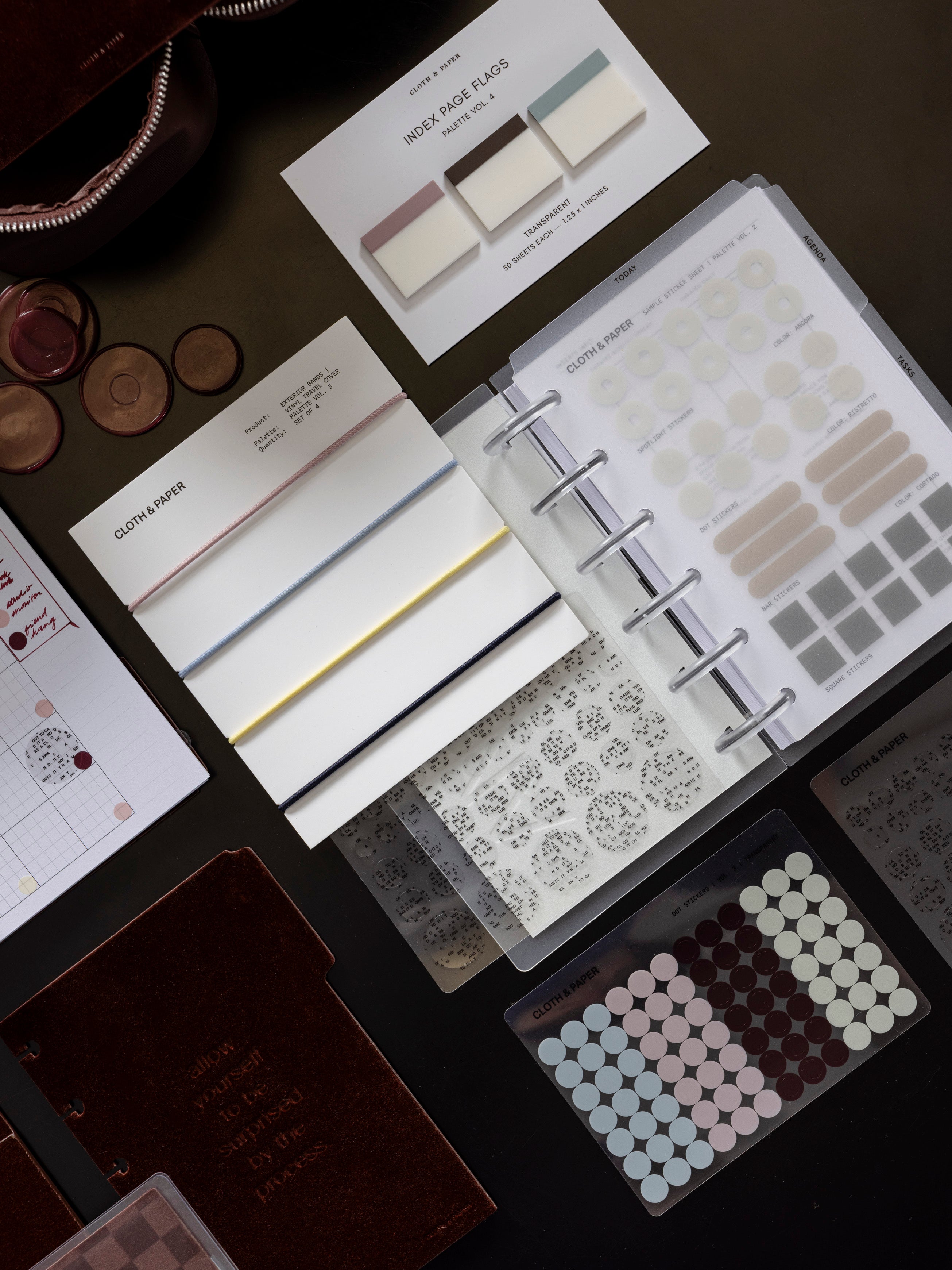 Exterior Bands | Vinyl Travel Cover | Vol. 3 shown amongst other Cloth & Paper products against a dark background.