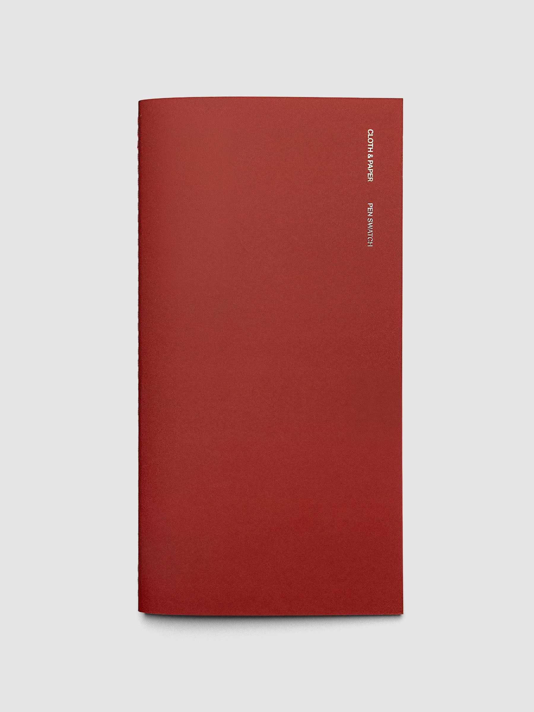 Travel Notebook Pen Swatch A5 Slim in Merlot, red cover with silver foil text
