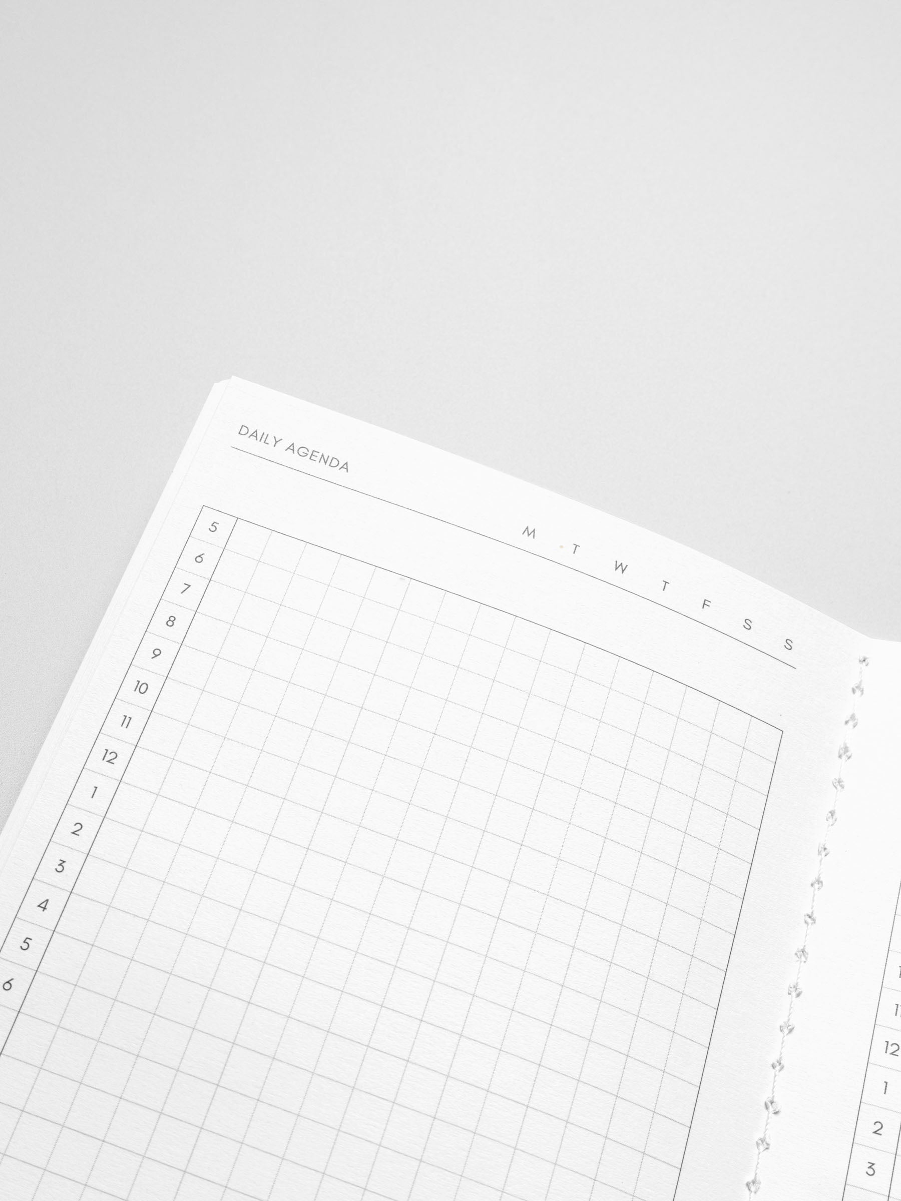 Close-up of the Daily Agenda page