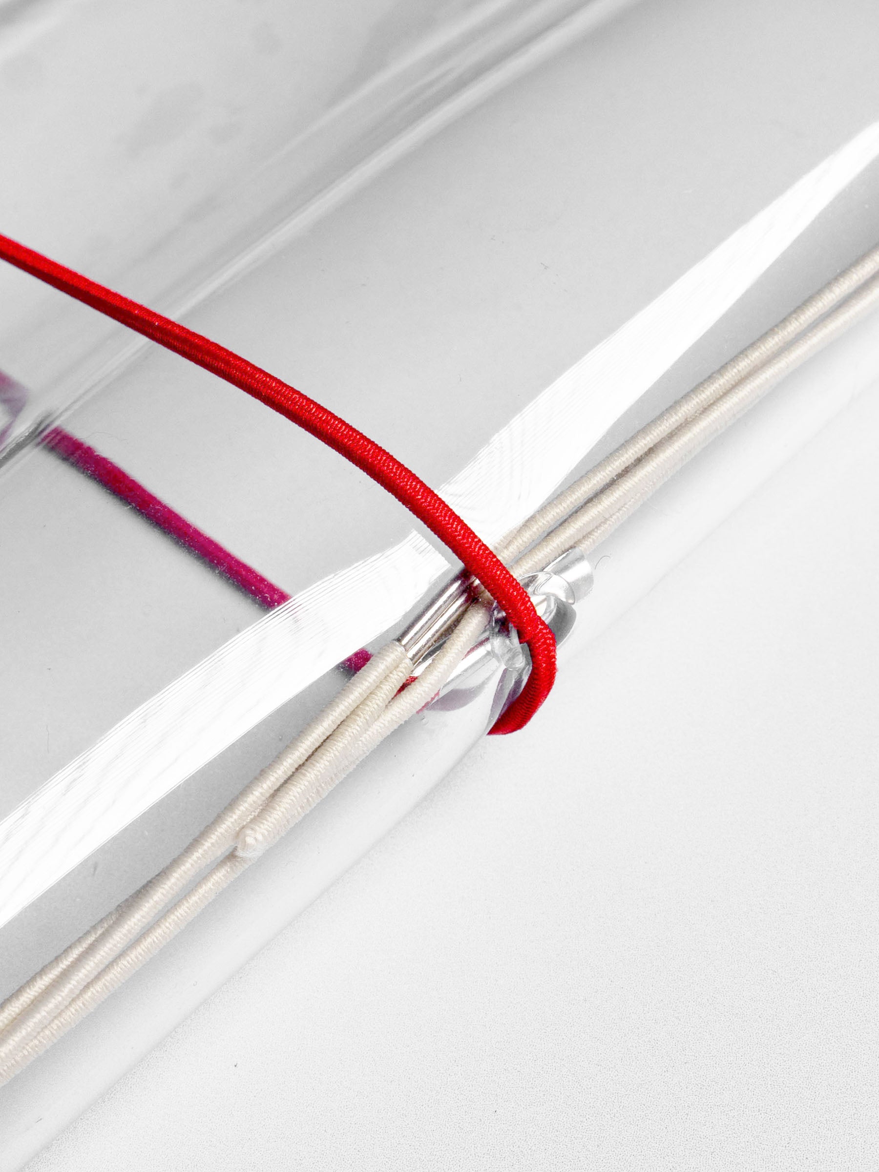 Red cover band in use on an A5 clear cover.