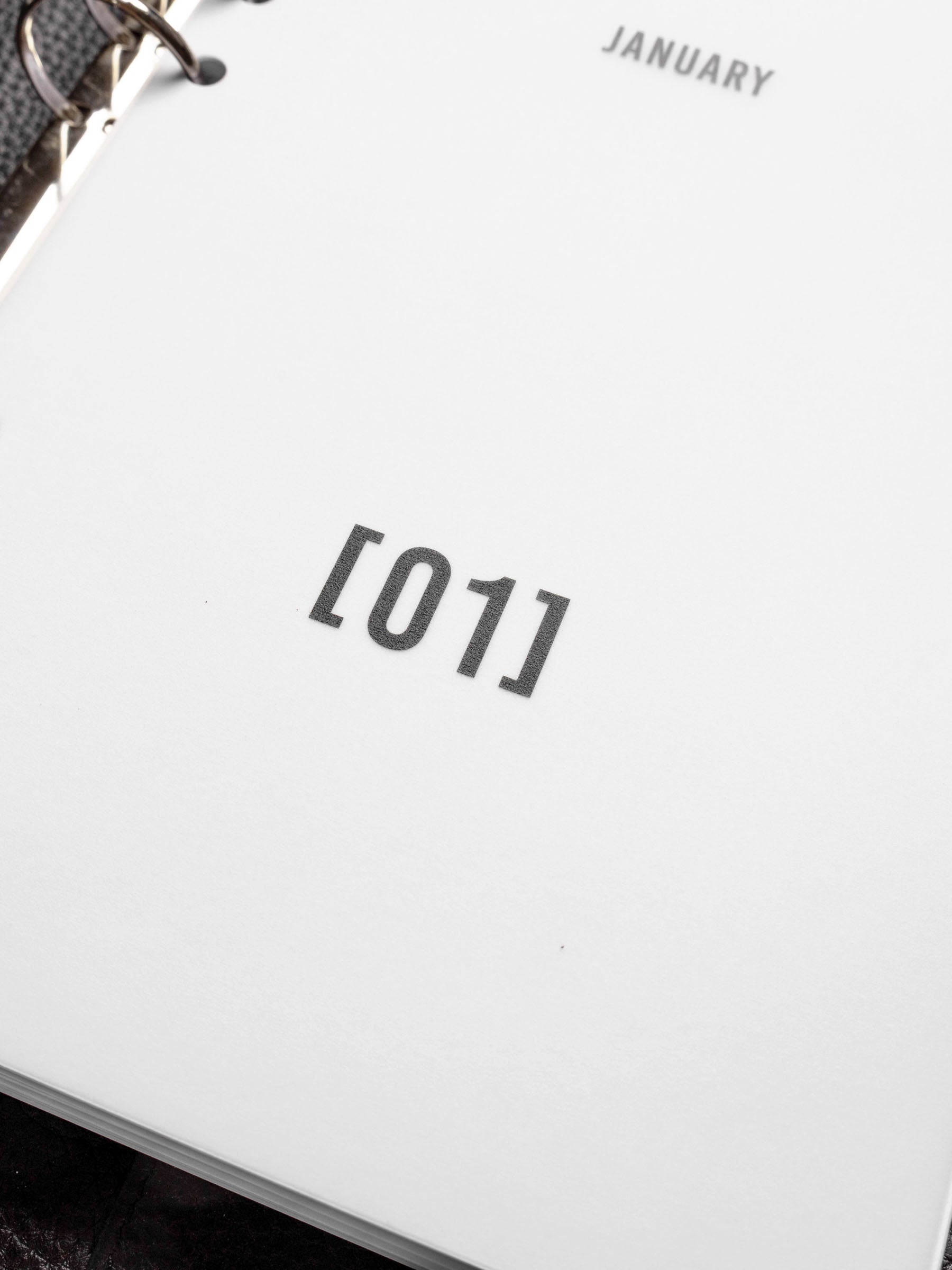 Closeup of dashboard in use inside a leather planner.