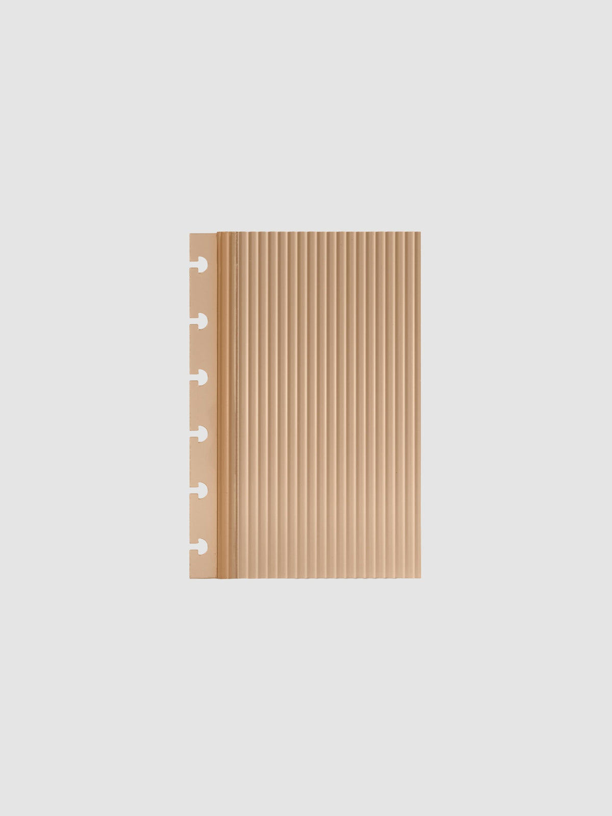 Bisque fluted planner dashboard in CP Petite size, six disc punch, shown flat on a grey background.