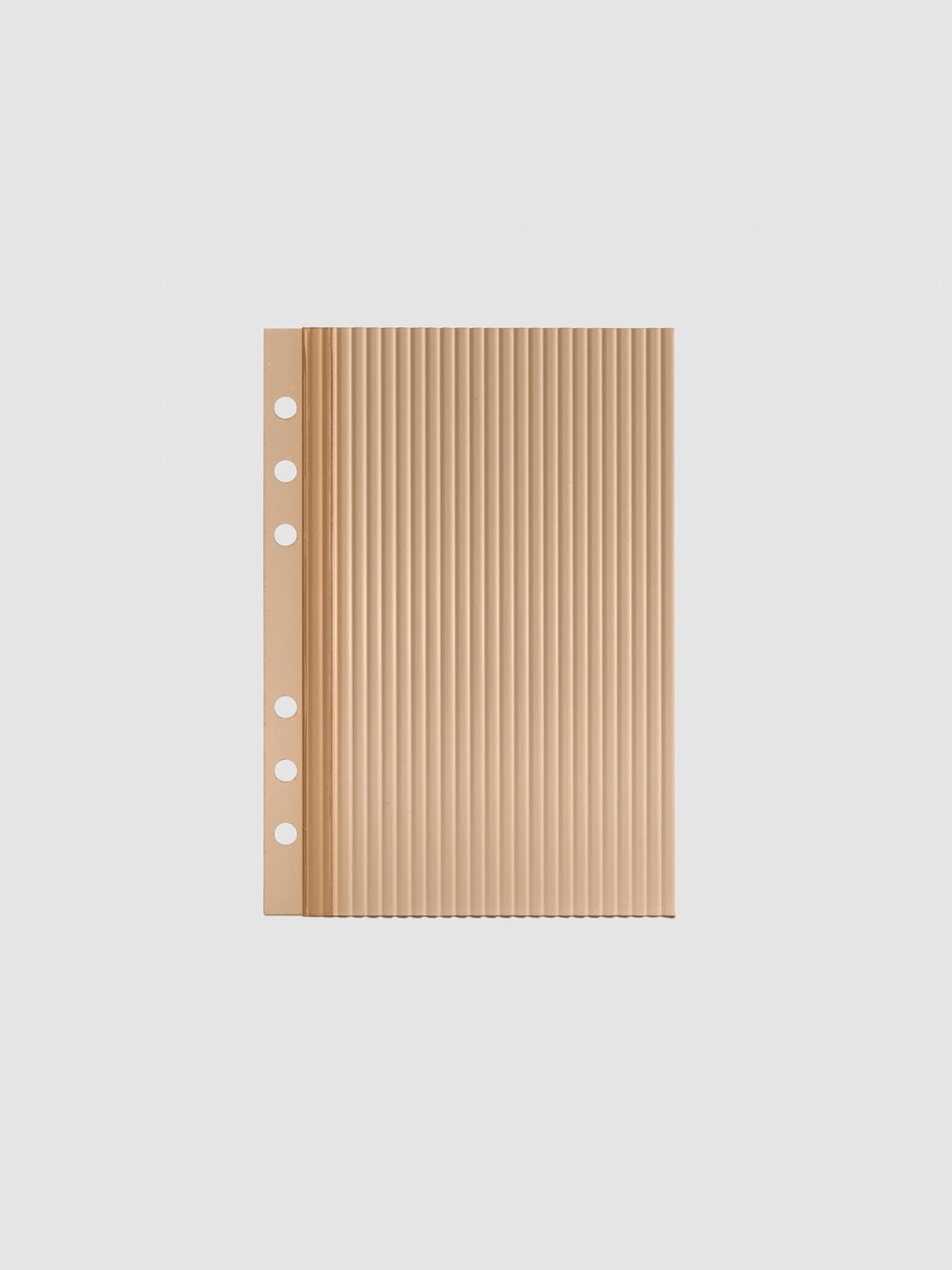 Bisque fluted planner dashboard in Personal Wide size, six ring punch, shown flat on a grey background.