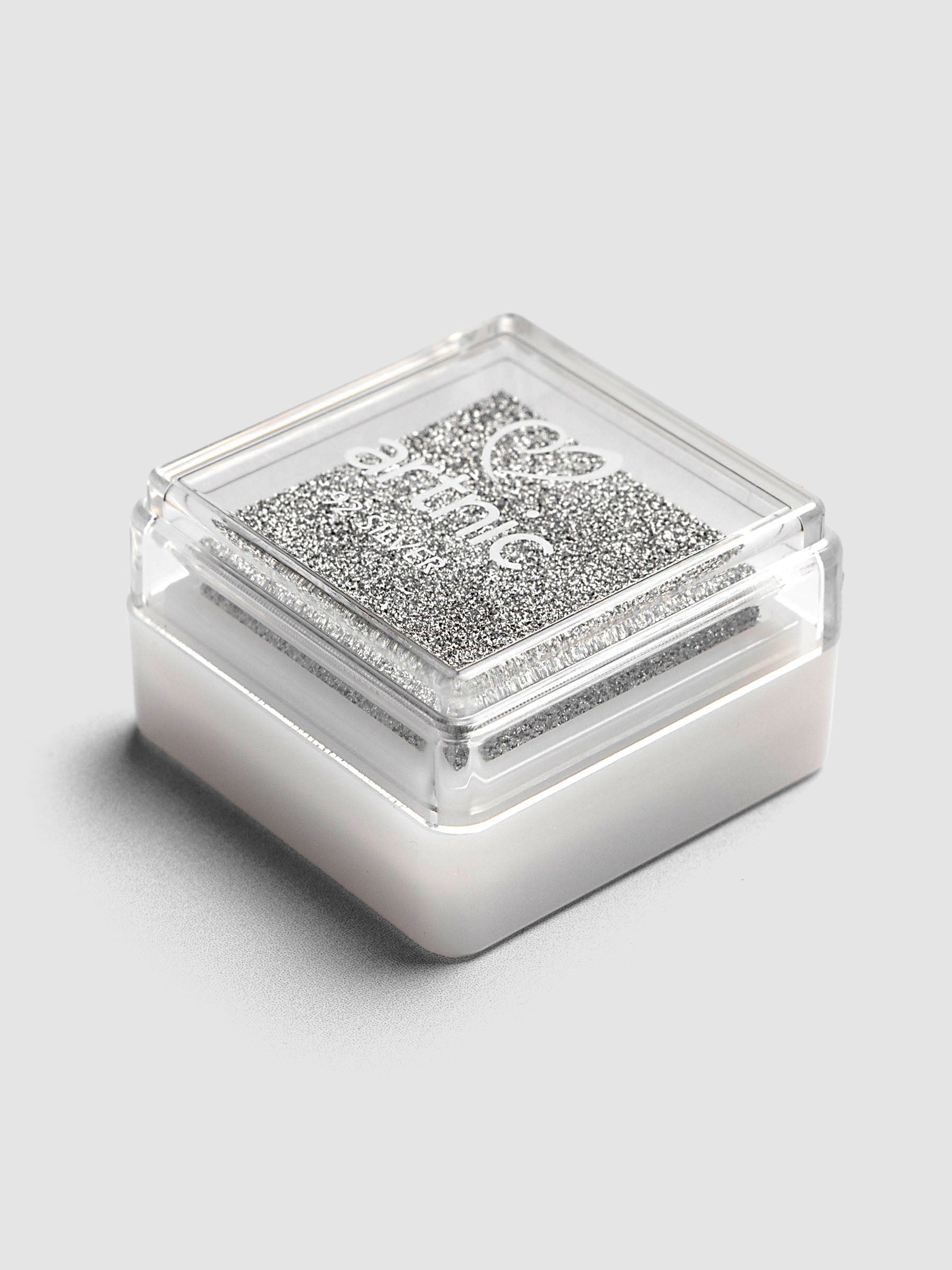 Artnic Stamp Ink Pad in silver seen from above with cover removed