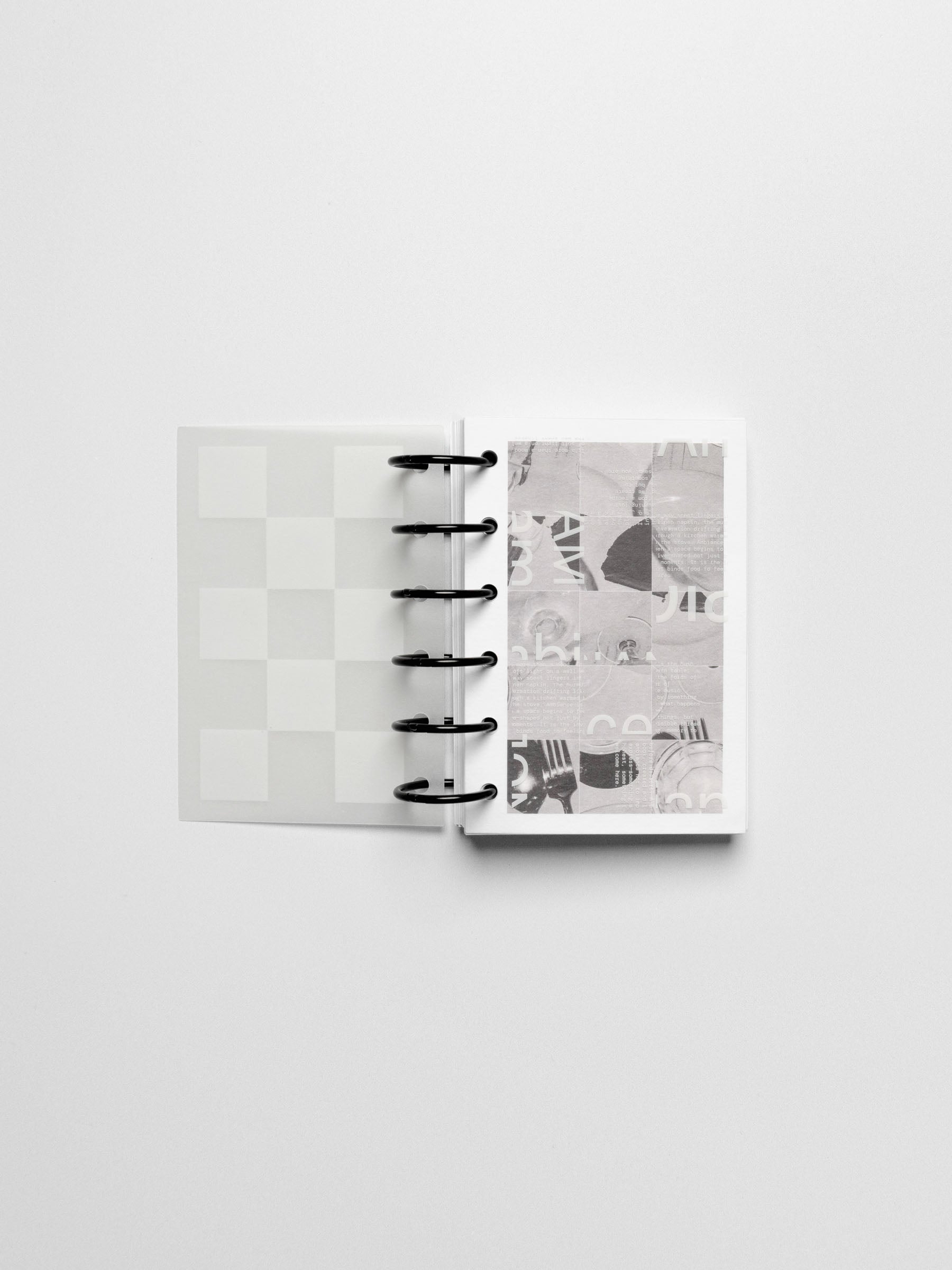 Pocket size Ambiance Dashboard Trio open to reveal the printed card beneath the translucent dashboard layers.