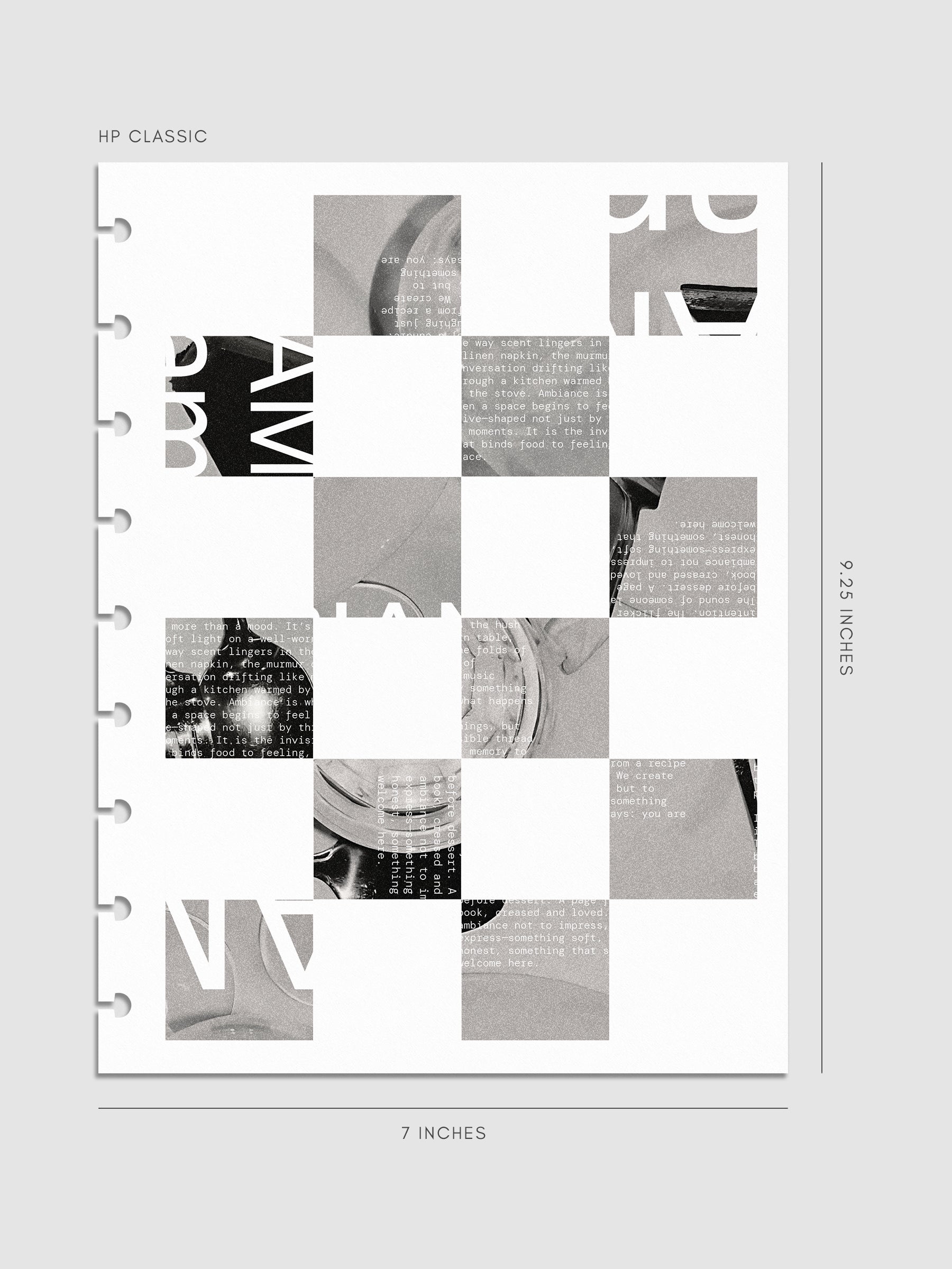 Digital mockup of insert in HP Classic