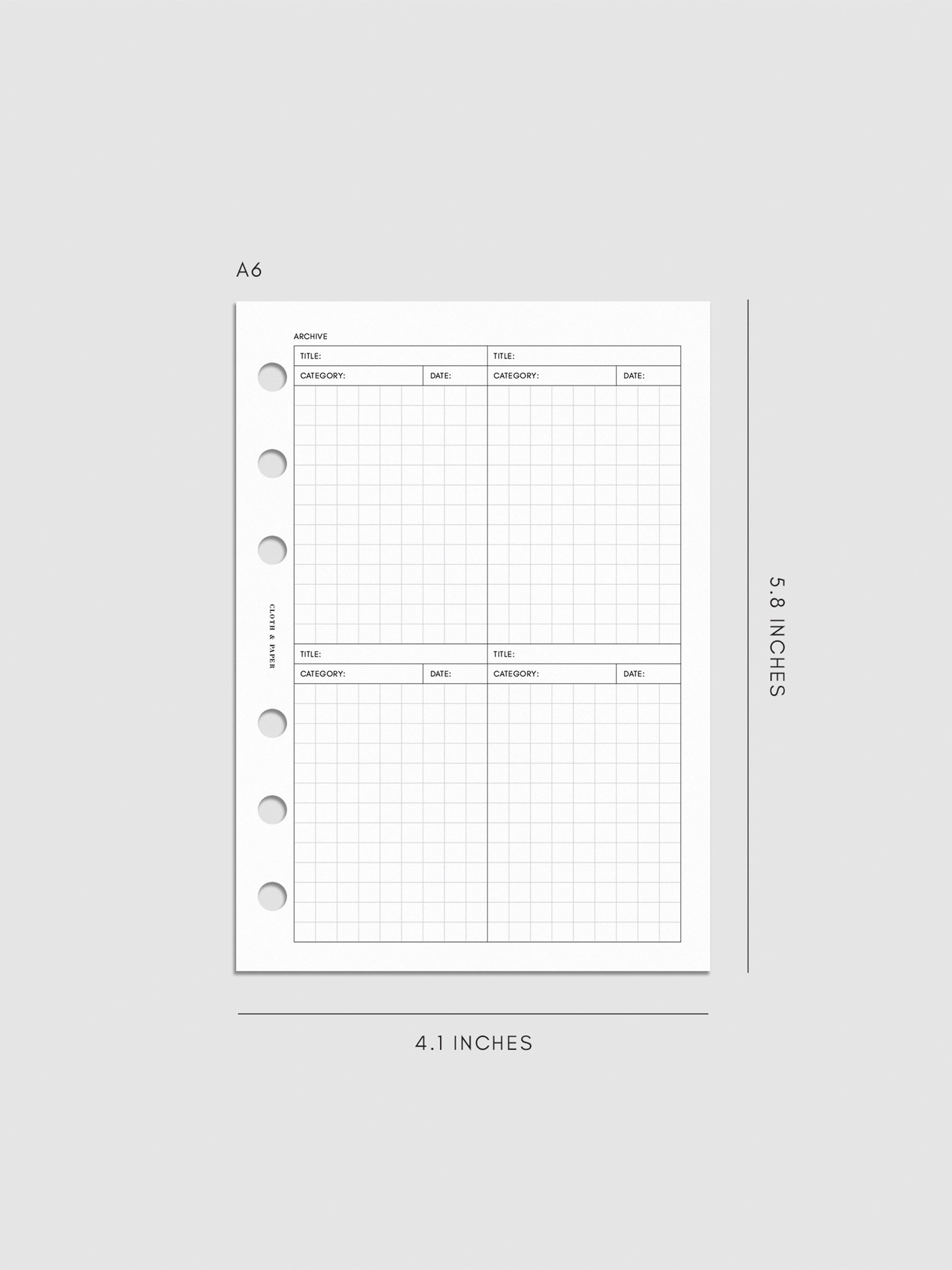 Digital mockup of insert in A6.