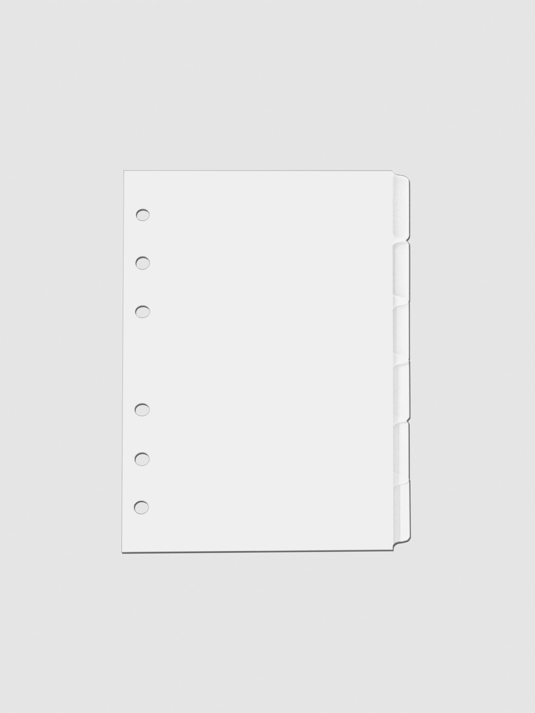 Dividers displayed on a neutral background. Size shown is A6.