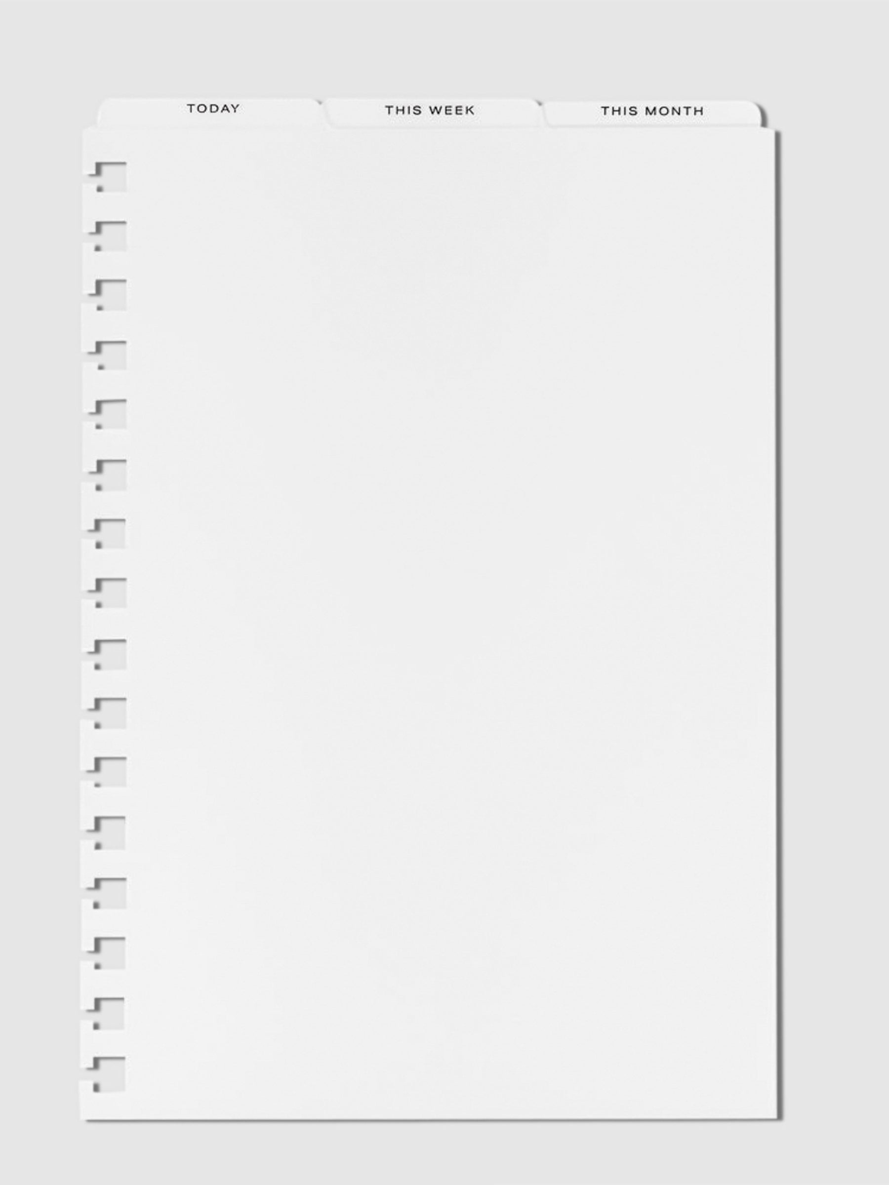 Black foil dividers on a neutral background.