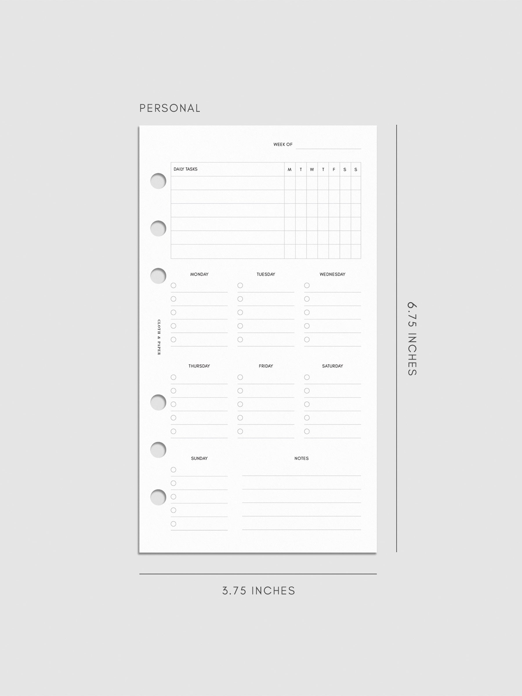 Digital mockup of insert in Personal.