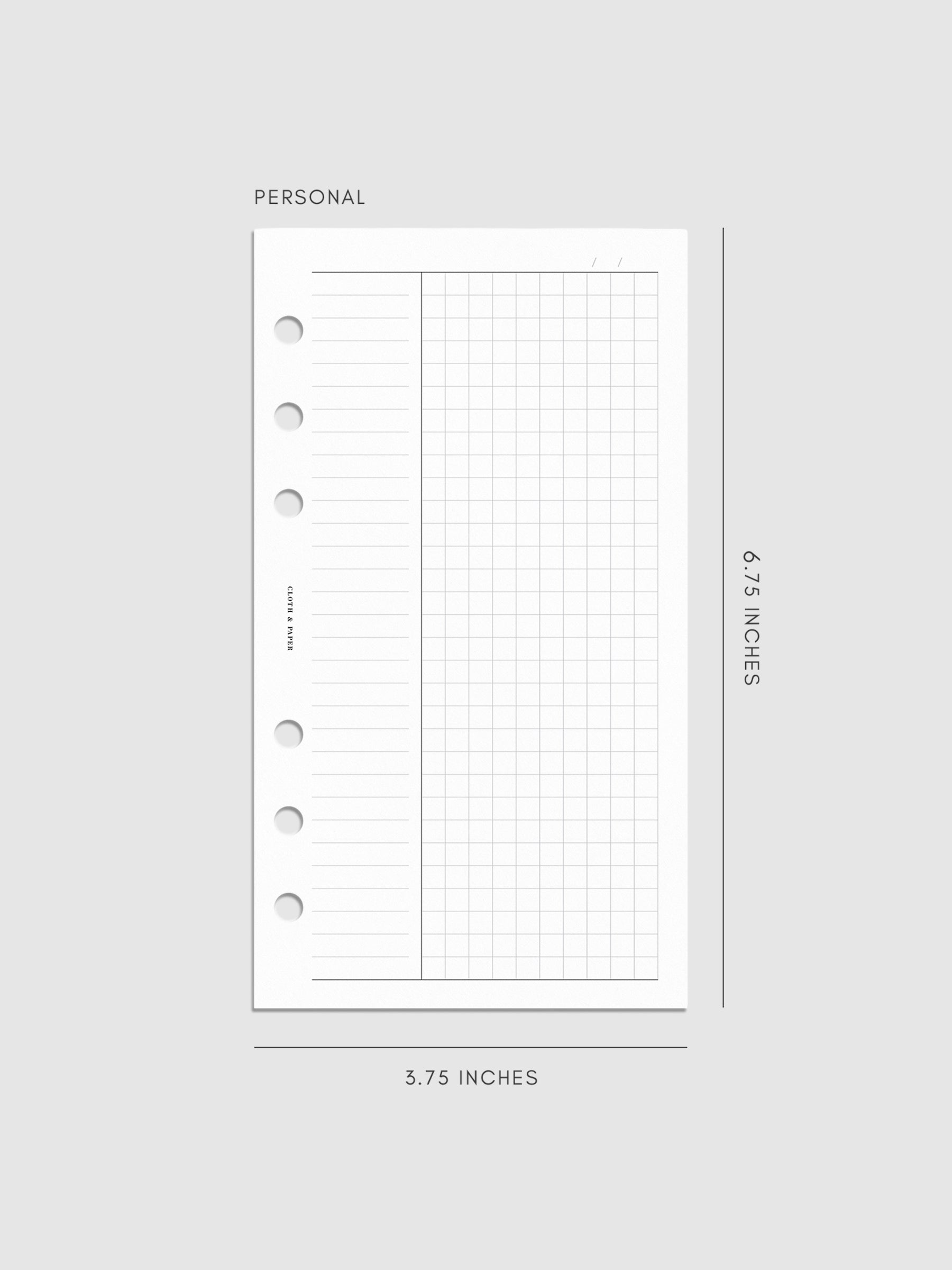 Digital mockup of insert in Personal.