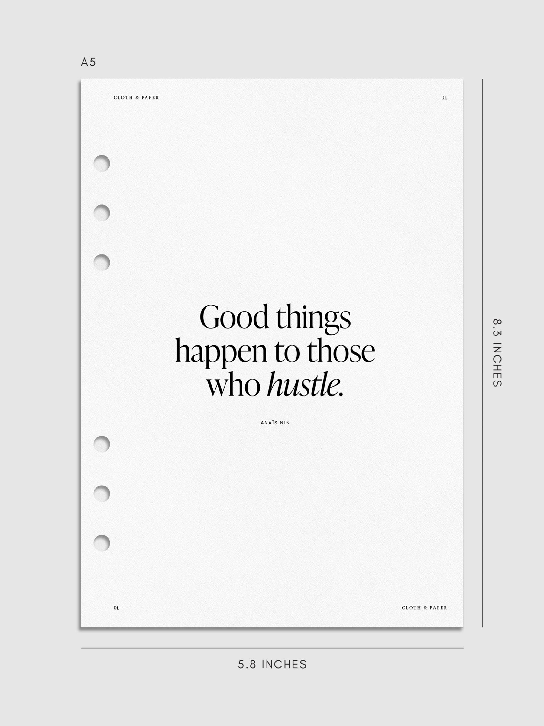 Creative Planning Insert Bundle, Cloth and Paper. Digital mockup of insert cover in A5 sizing.