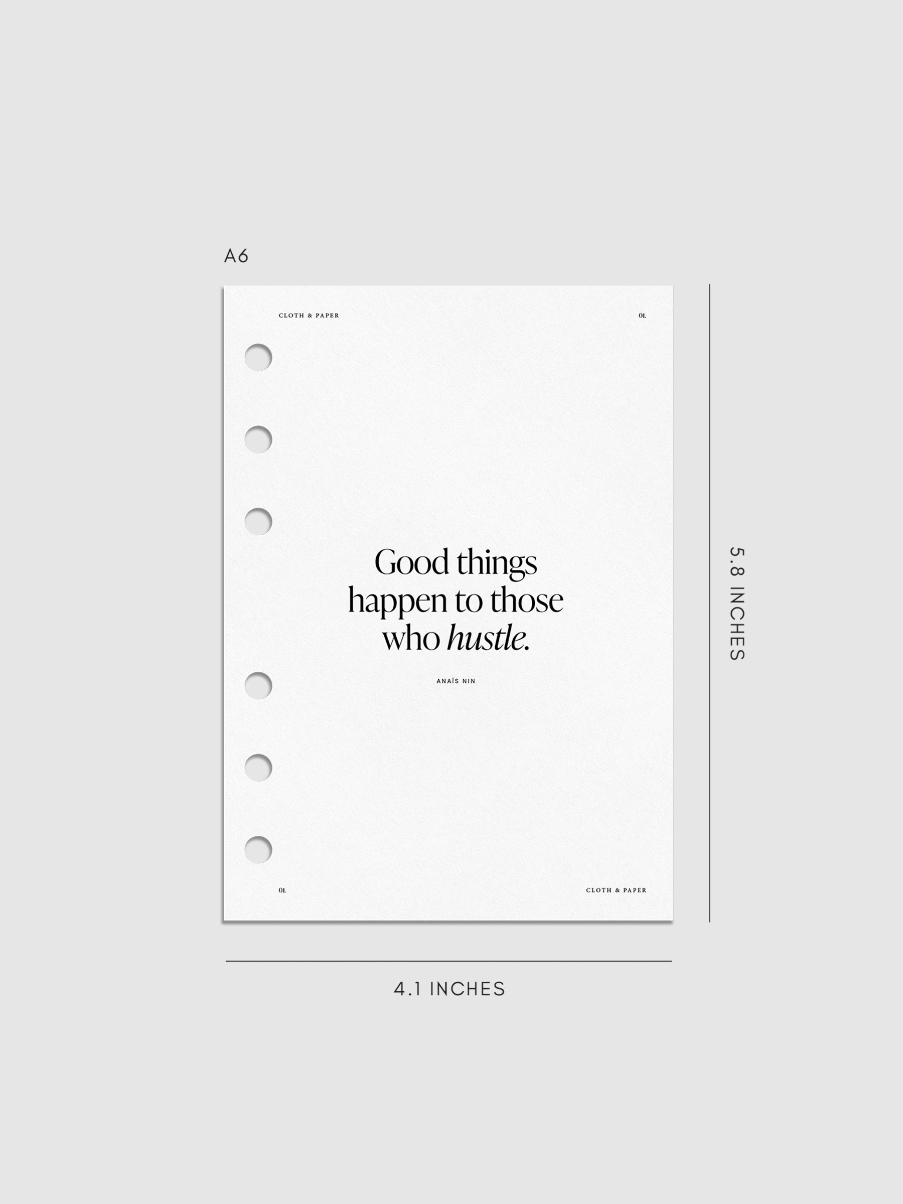 Creative Planning Insert Bundle, Cloth and Paper. Digital mockup of insert cover in A6 sizing.