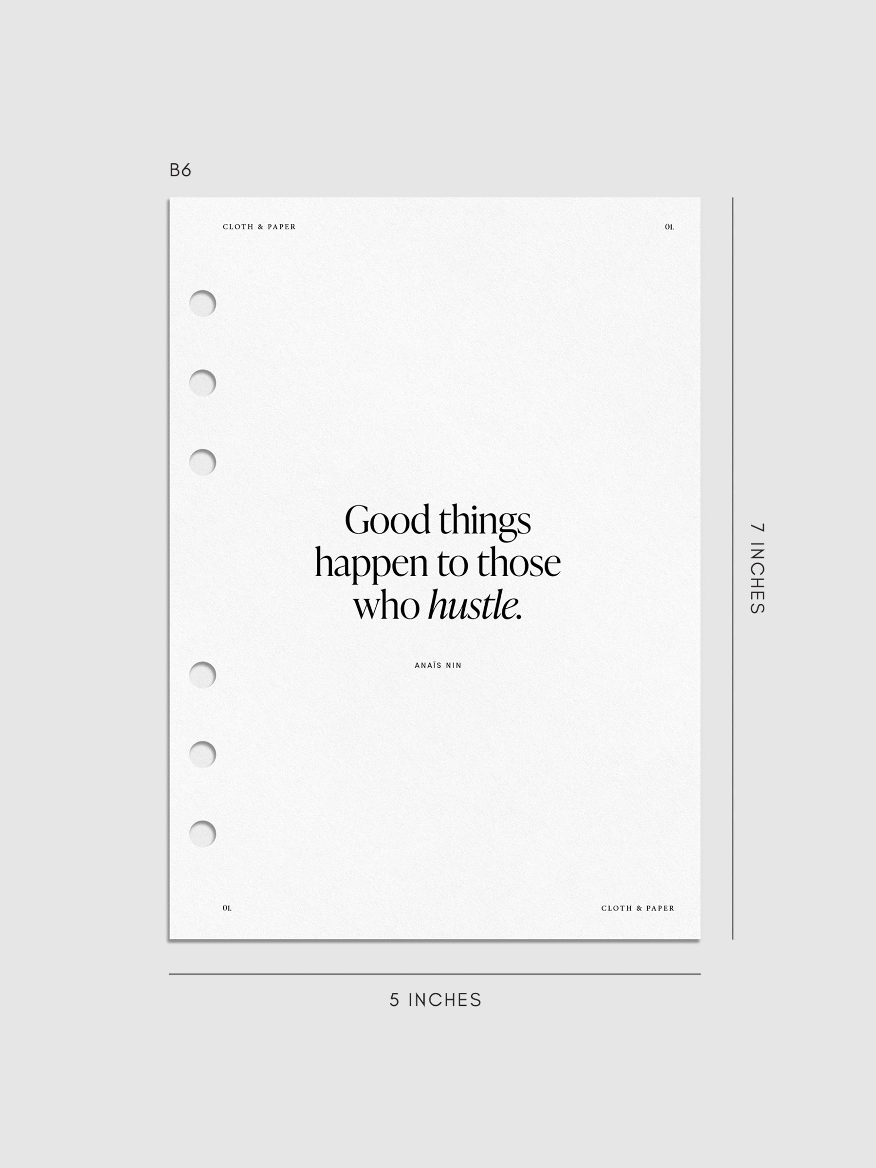 Creative Planning Insert Bundle, Cloth and Paper. Digital mockup of insert cover in B6 sizing.