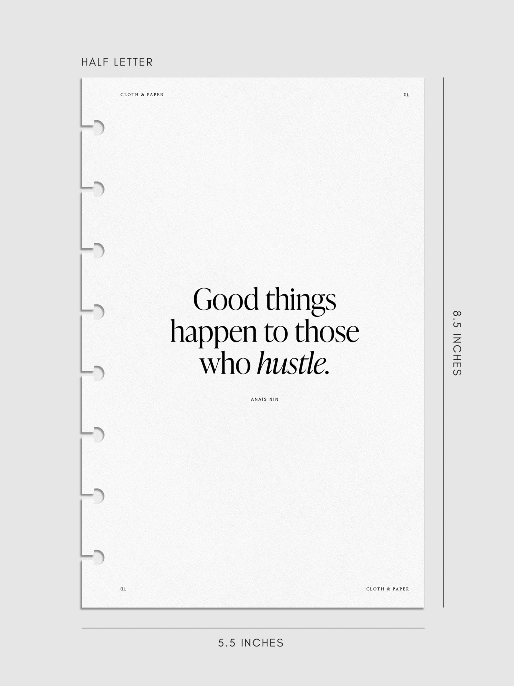 Creative Planning Insert Bundle, Cloth and Paper. Digital mockup of insert cover in Half Letter sizing.